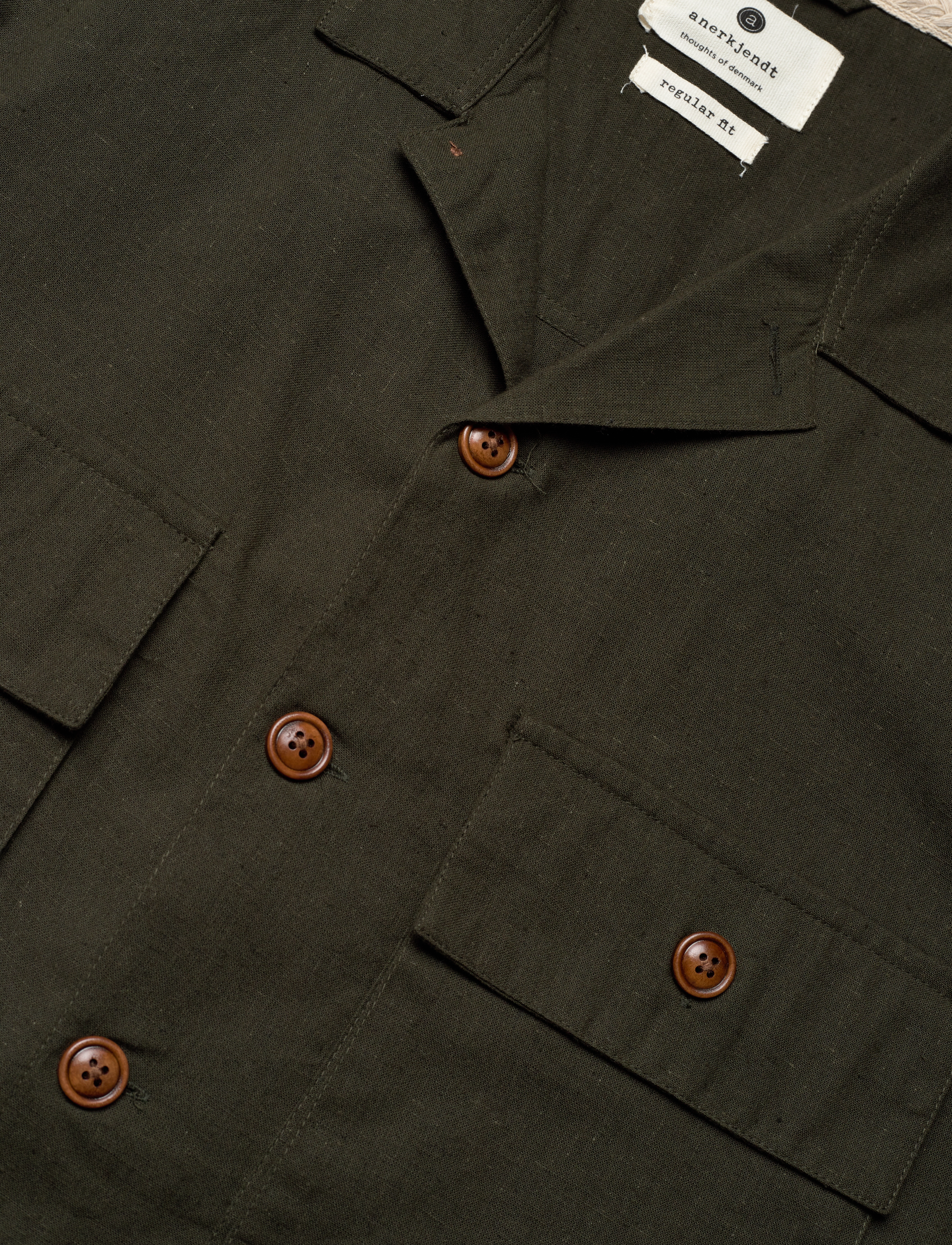 Anerkjendt - AKOTTO COT/LINEN OVERSHIRT - vacation essentials - forest night - 2
