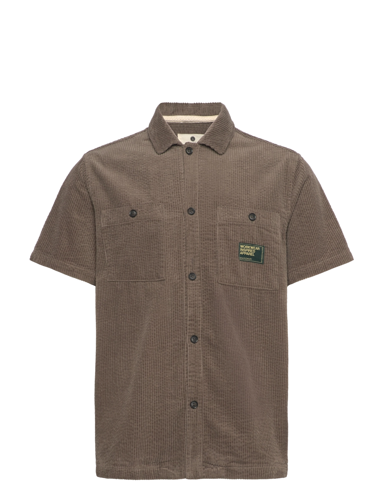 Anerkjendt AKTHEO CORDUROY S/S SHIRT - Kläder - DEEP LICHEN GREEN / brown