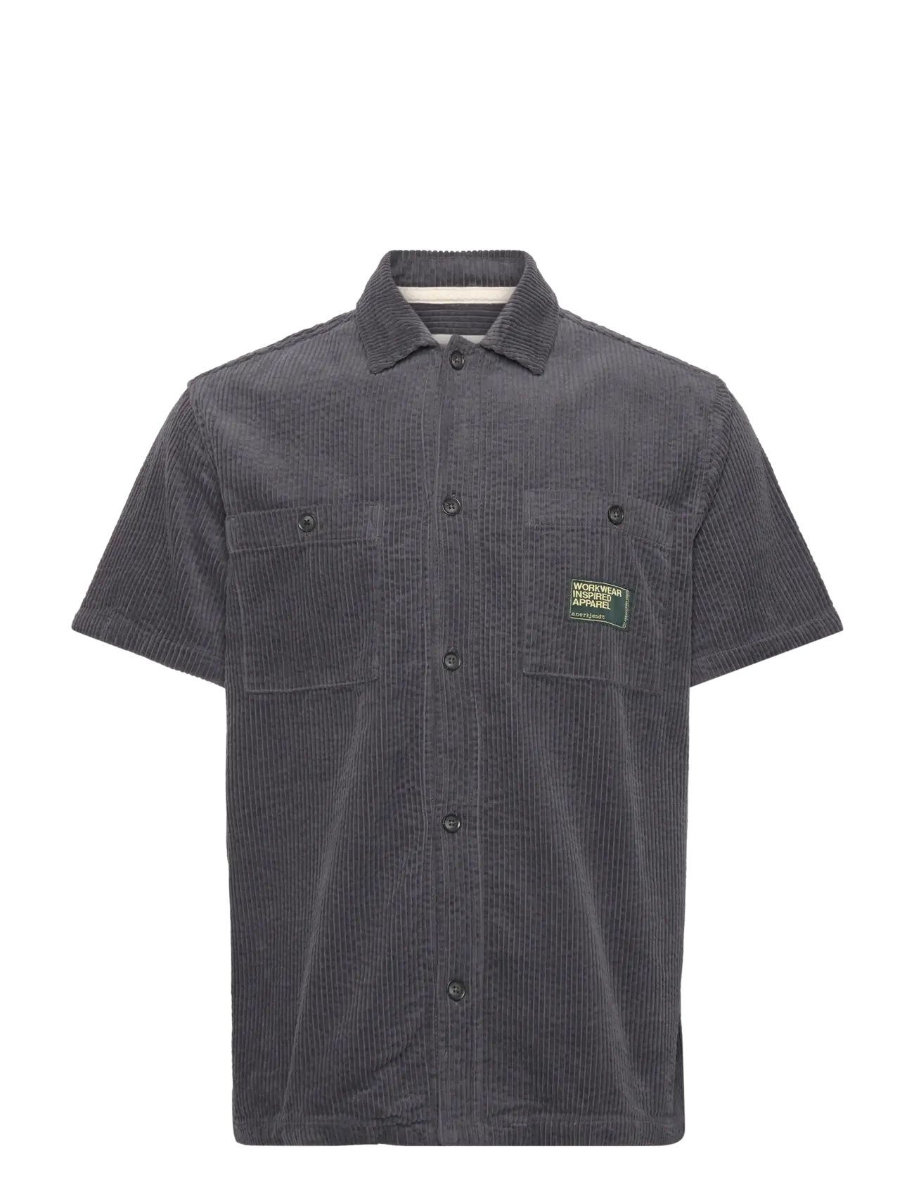 Anerkjendt AKTHEO CORDUROY S/S SHIRT - Kläder - INDIAN TEAL / grey