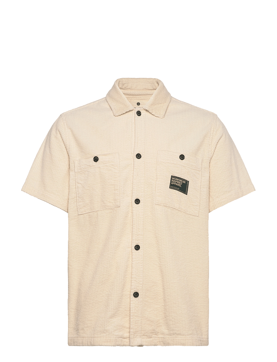Anerkjendt - AKTHEO CORDUROY S/S SHIRT - kurzarmhemden - tofu - 0