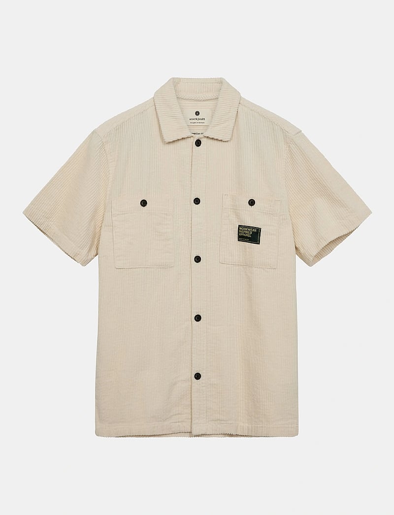 Anerkjendt - AKTHEO CORDUROY S/S SHIRT - kortärmade skjortor - tofu - 2