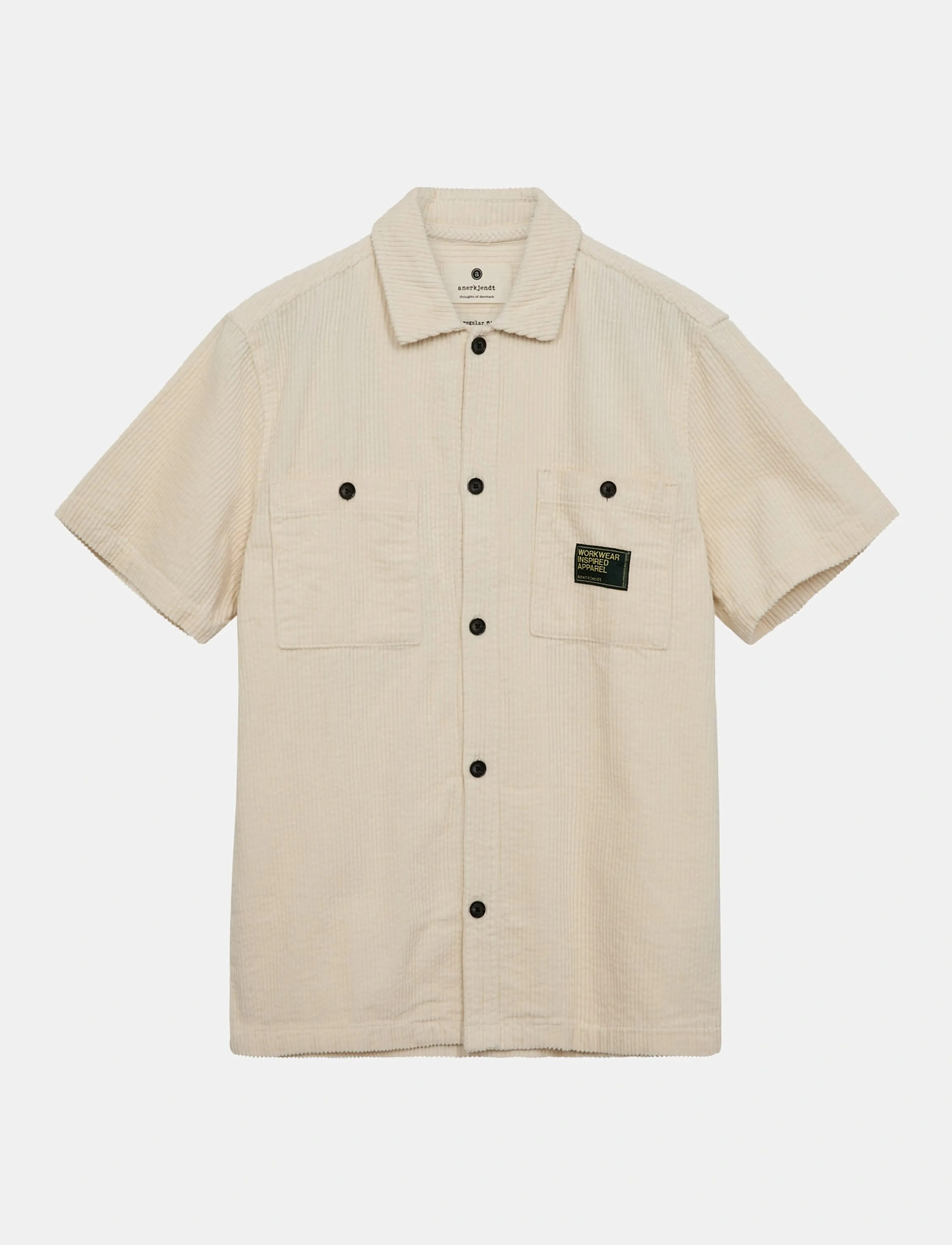 Anerkjendt - AKTHEO CORDUROY S/S SHIRT - kurzarmhemden - tofu - 2
