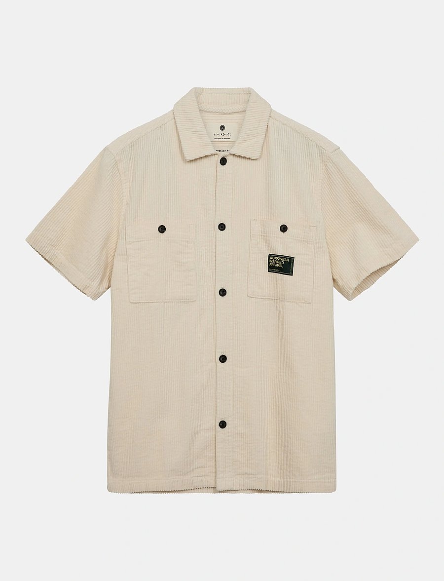 Anerkjendt - AKTHEO CORDUROY S/S SHIRT - kurzarmhemden - tofu - 2