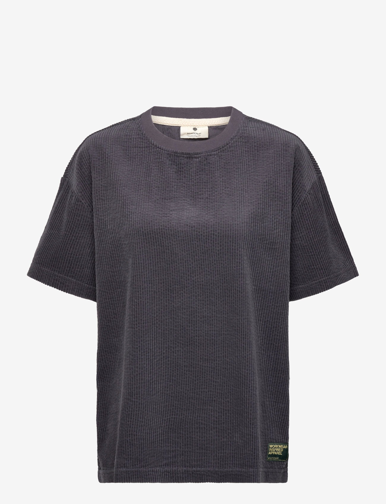 Anerkjendt - AKVILLADS CORDUROY S/S TEE - autumn clothing - indian teal - 0