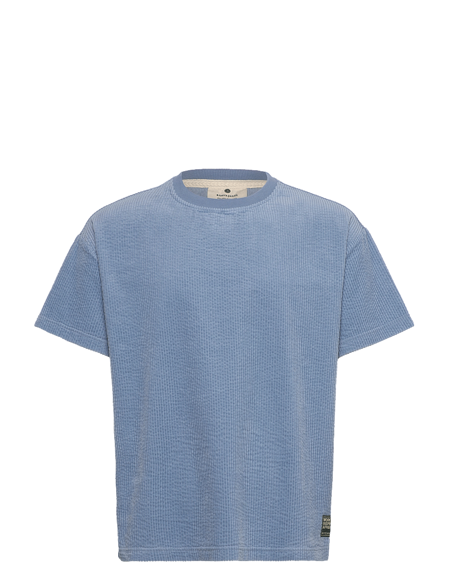 Anerkjendt - AKVILLADS CORDUROY S/S TEE - t-shirts - sky blue - 0