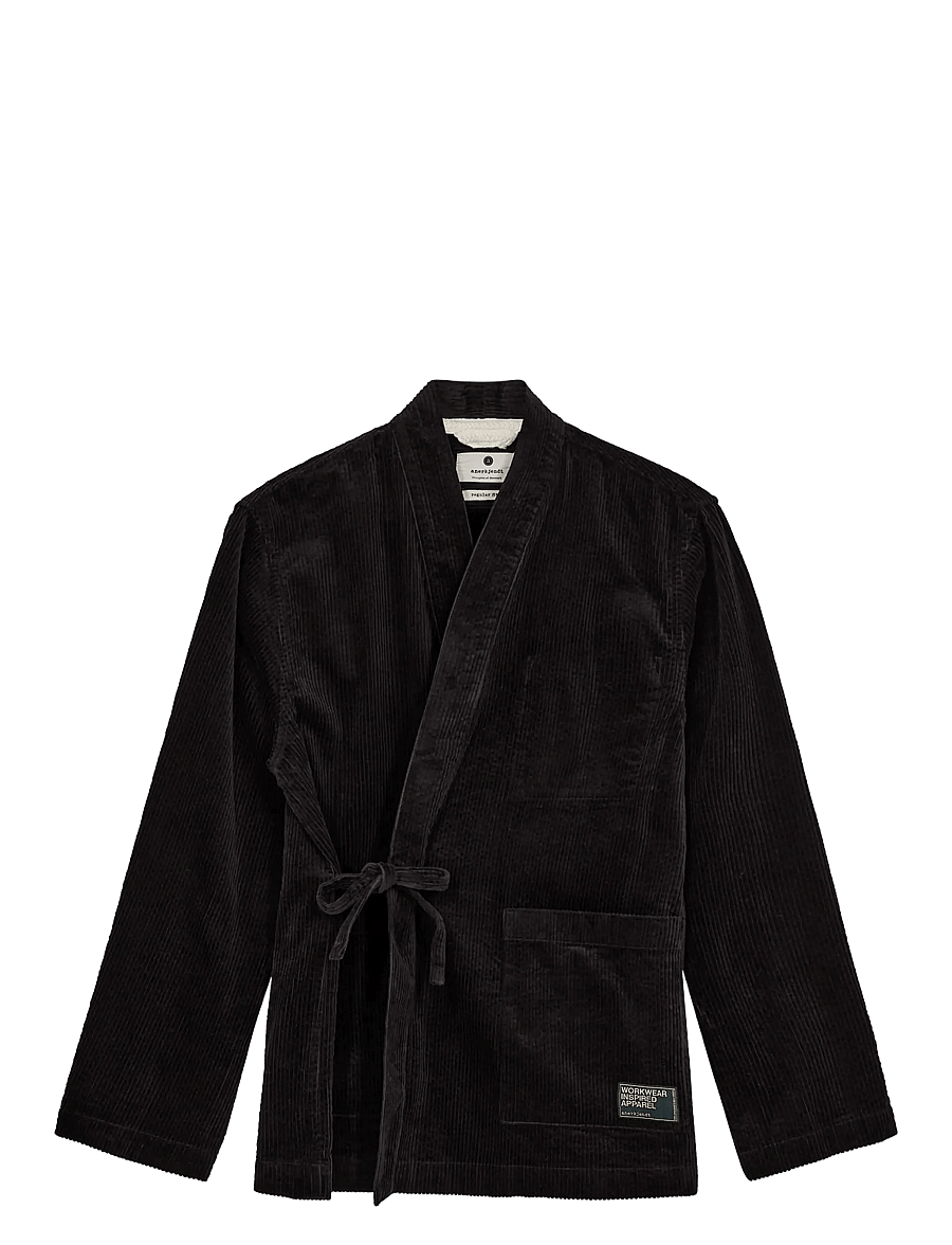 Anerkjendt - AKJESPER CORD KIMONO - cordhemden - caviar - 0