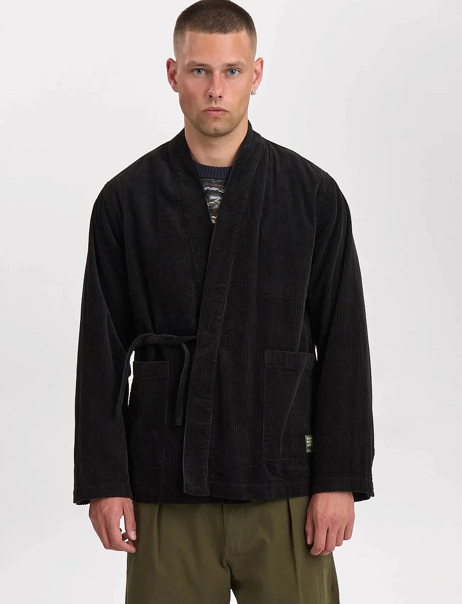 Anerkjendt - AKJESPER CORD KIMONO - cordhemden - caviar - 2