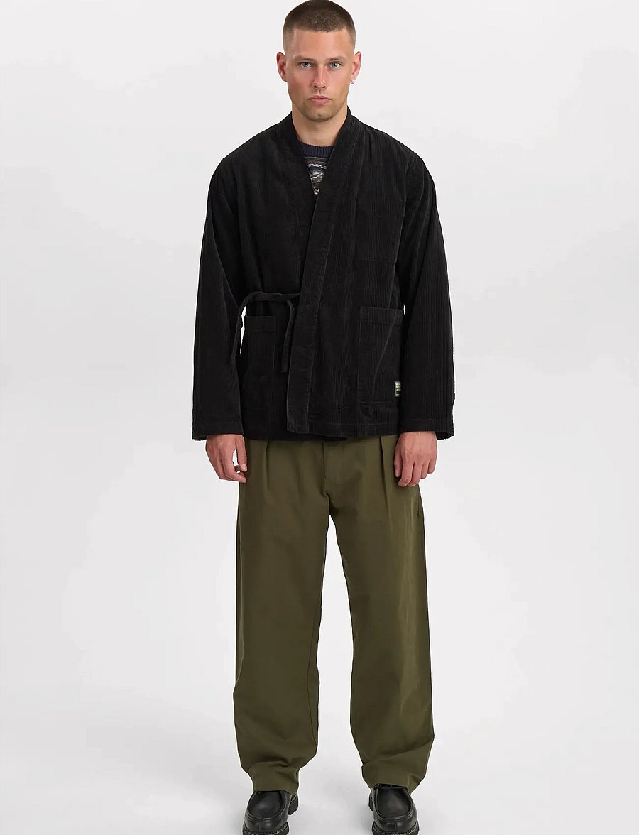 Anerkjendt - AKJESPER CORD KIMONO - cordhemden - caviar - 4