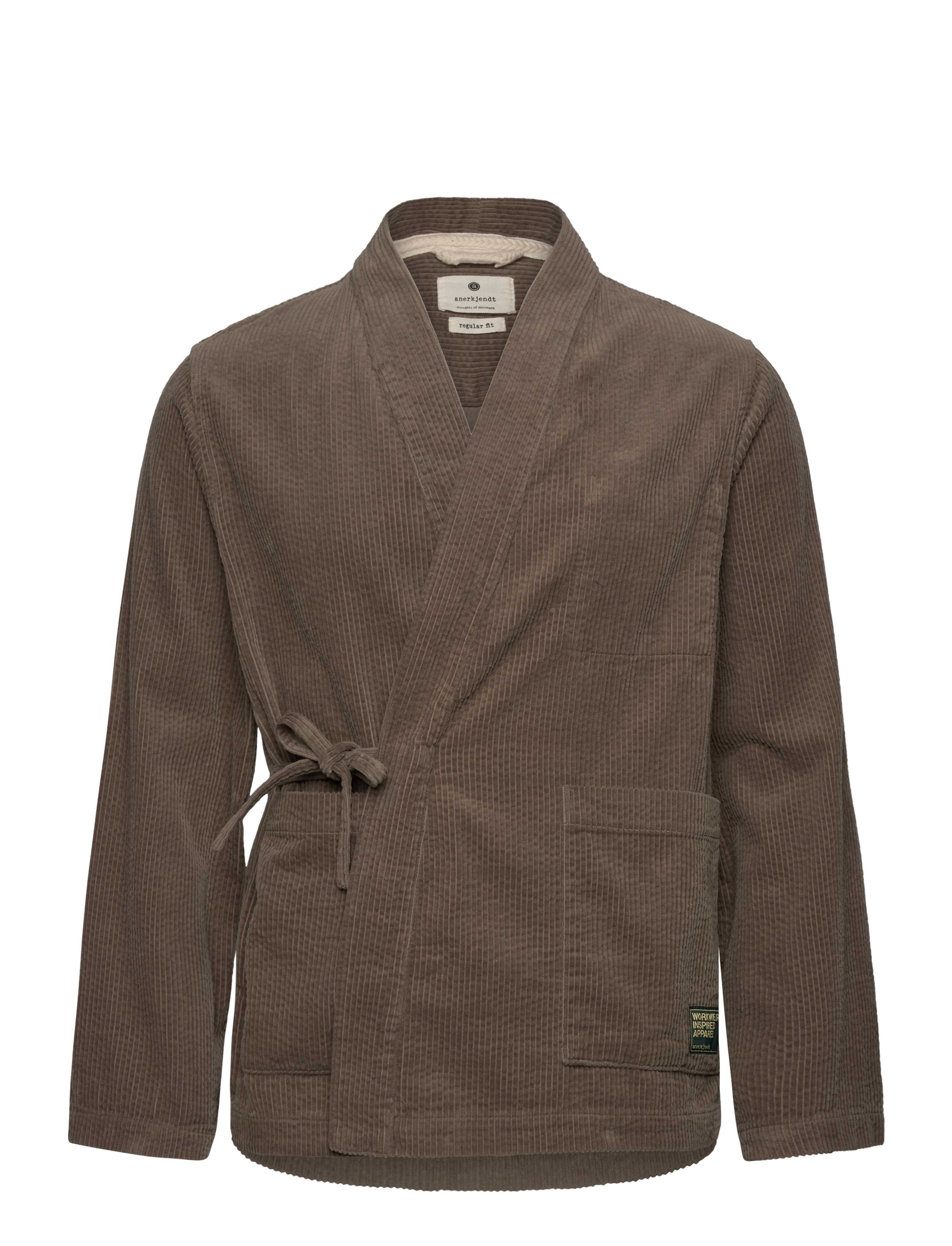 Anerkjendt Akjesper Cord Kimono, Mænd, Fløjls Kimono, Kakigrøn, Str: XL