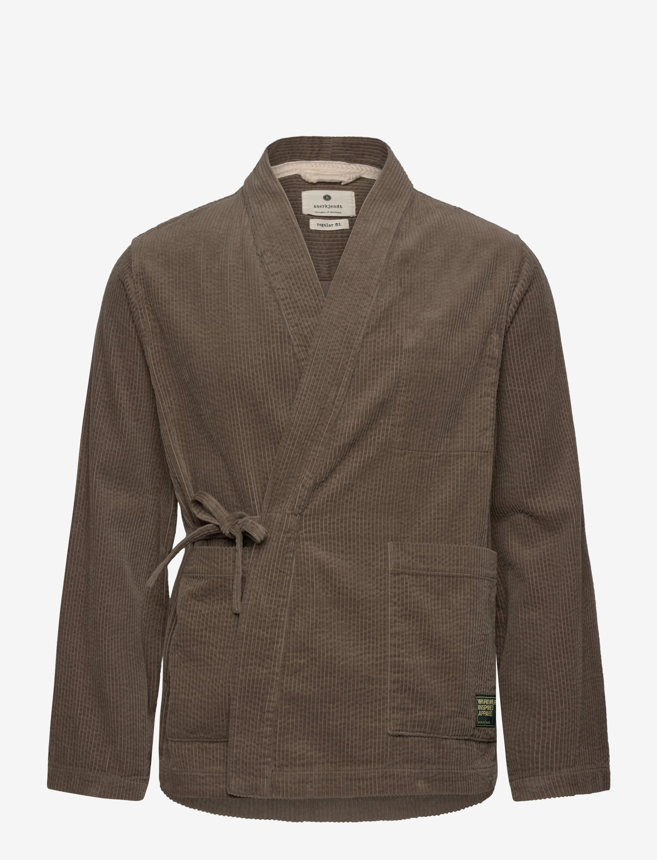 Anerkjendt - AKJESPER CORD KIMONO - fløjlsskjorter - deep lichen green - 0