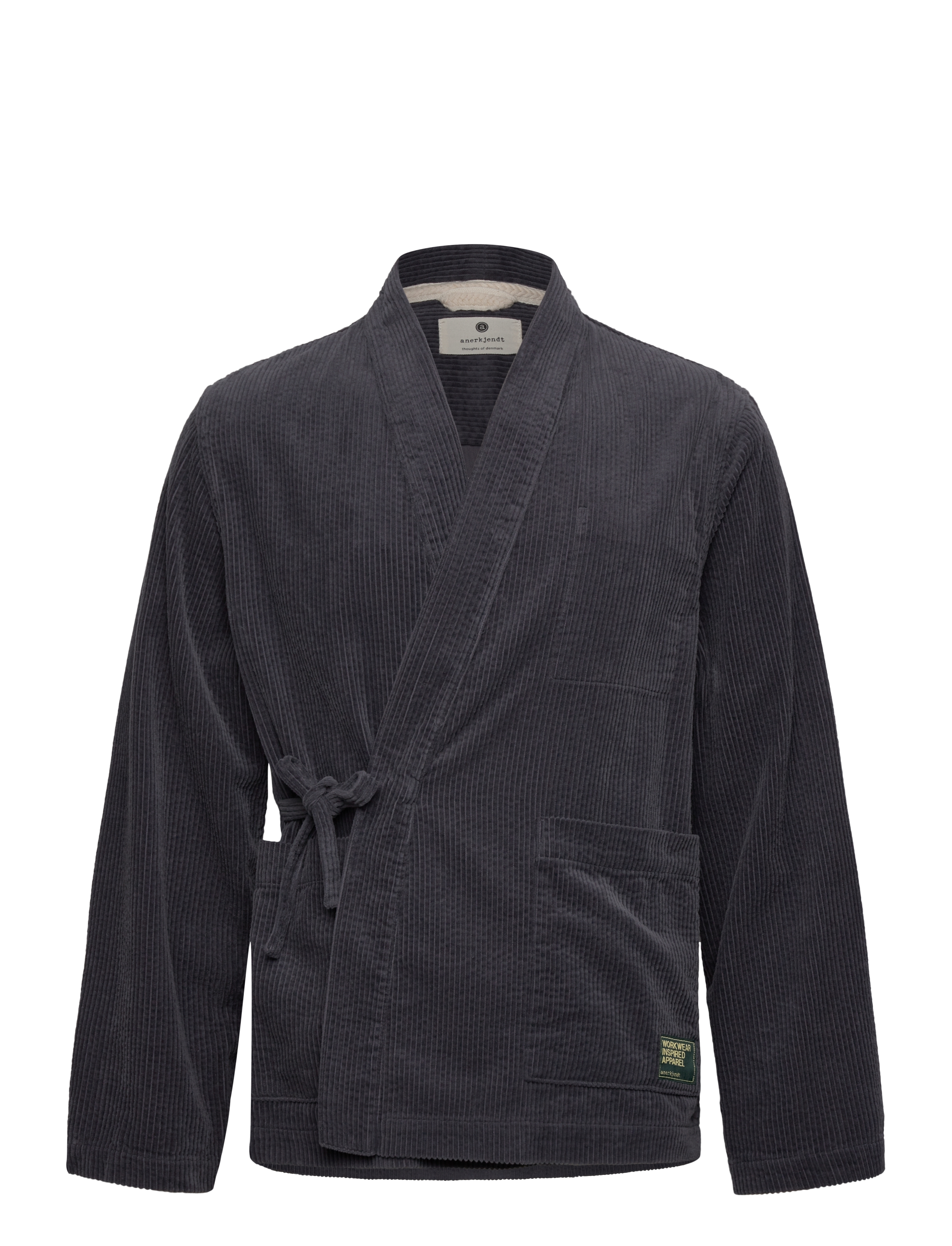 Anerkjendt Akjesper Cord Kimono, Mænd, Fløjls Kimono, Blå, Str: XL