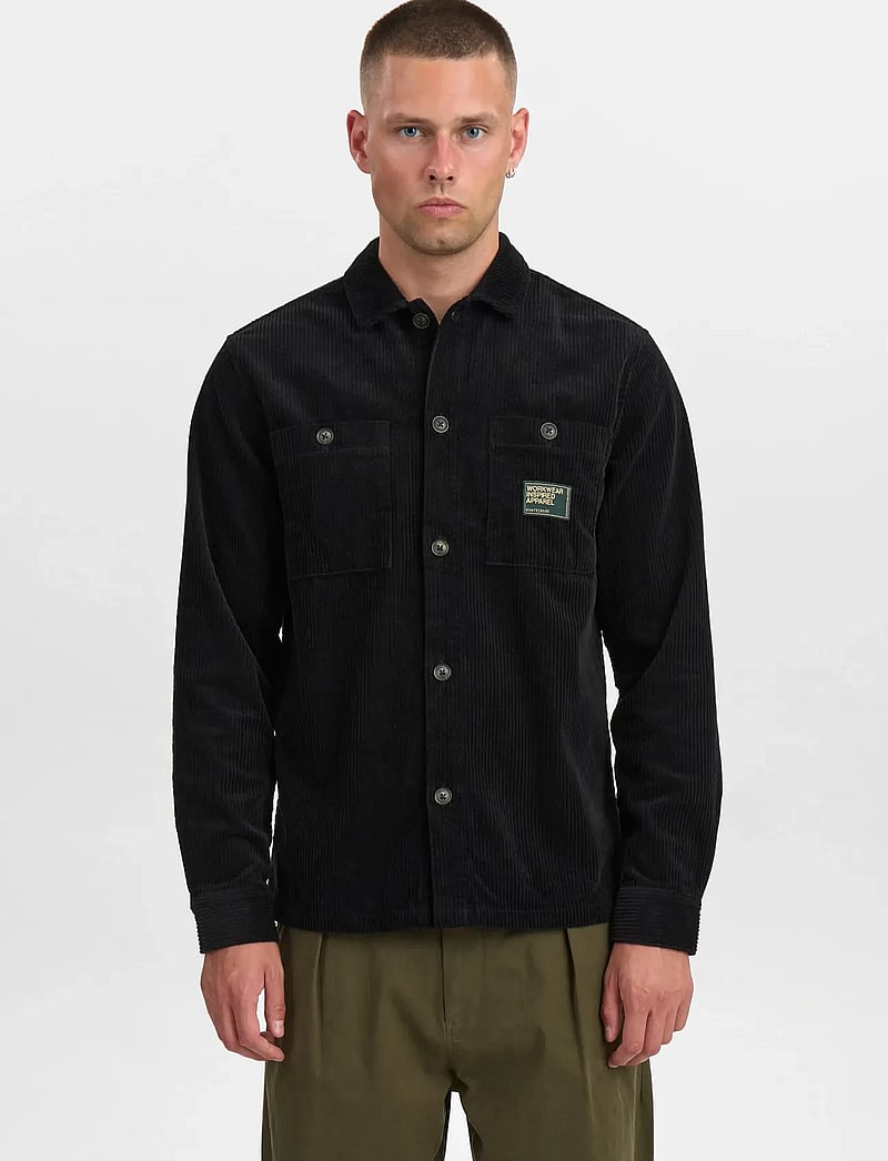 Anerkjendt - AKTHEO CORD L/S OVERSHIRT - kollektionen - caviar - 2
