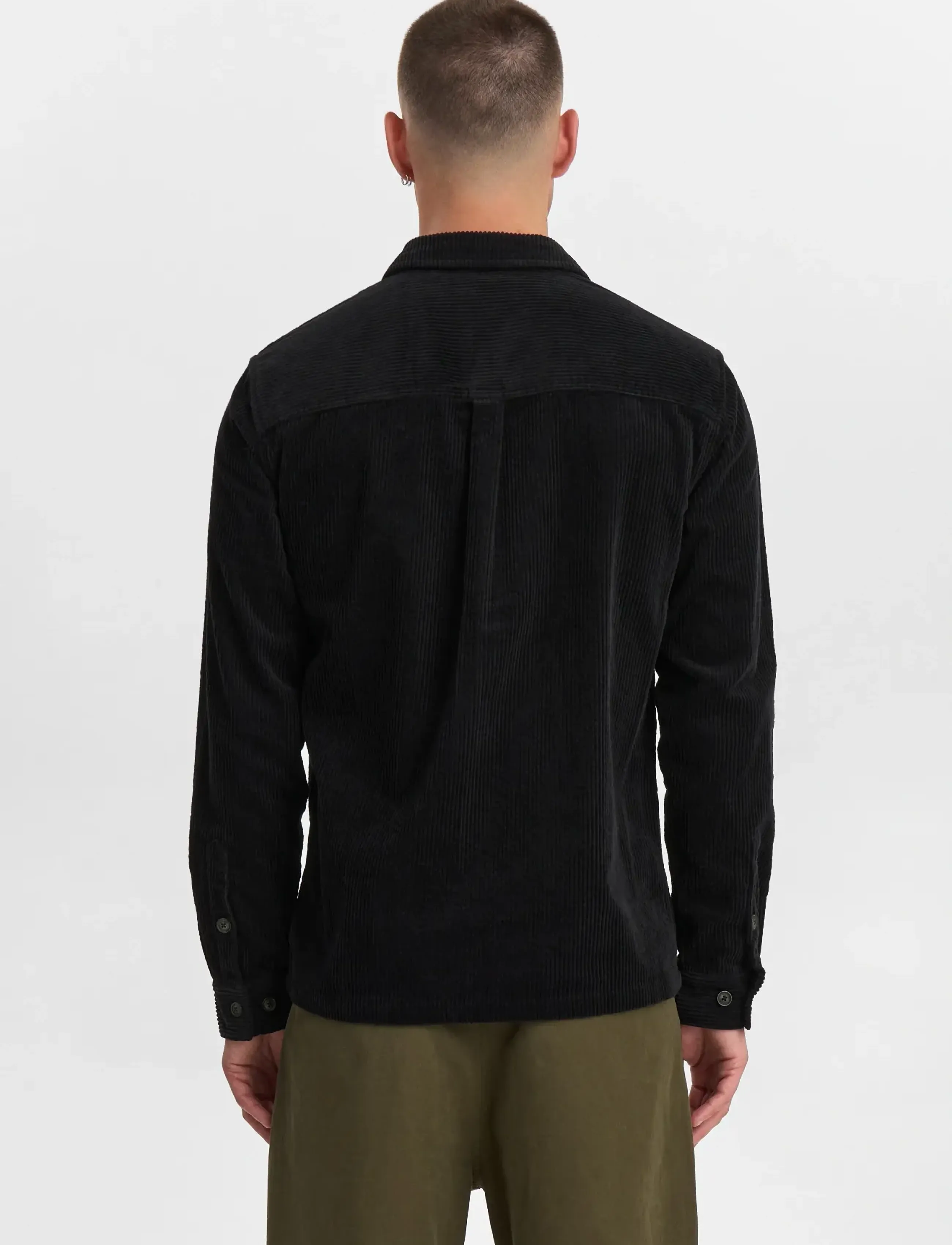 Anerkjendt - AKTHEO CORD L/S OVERSHIRT - kollektioner - caviar - 4