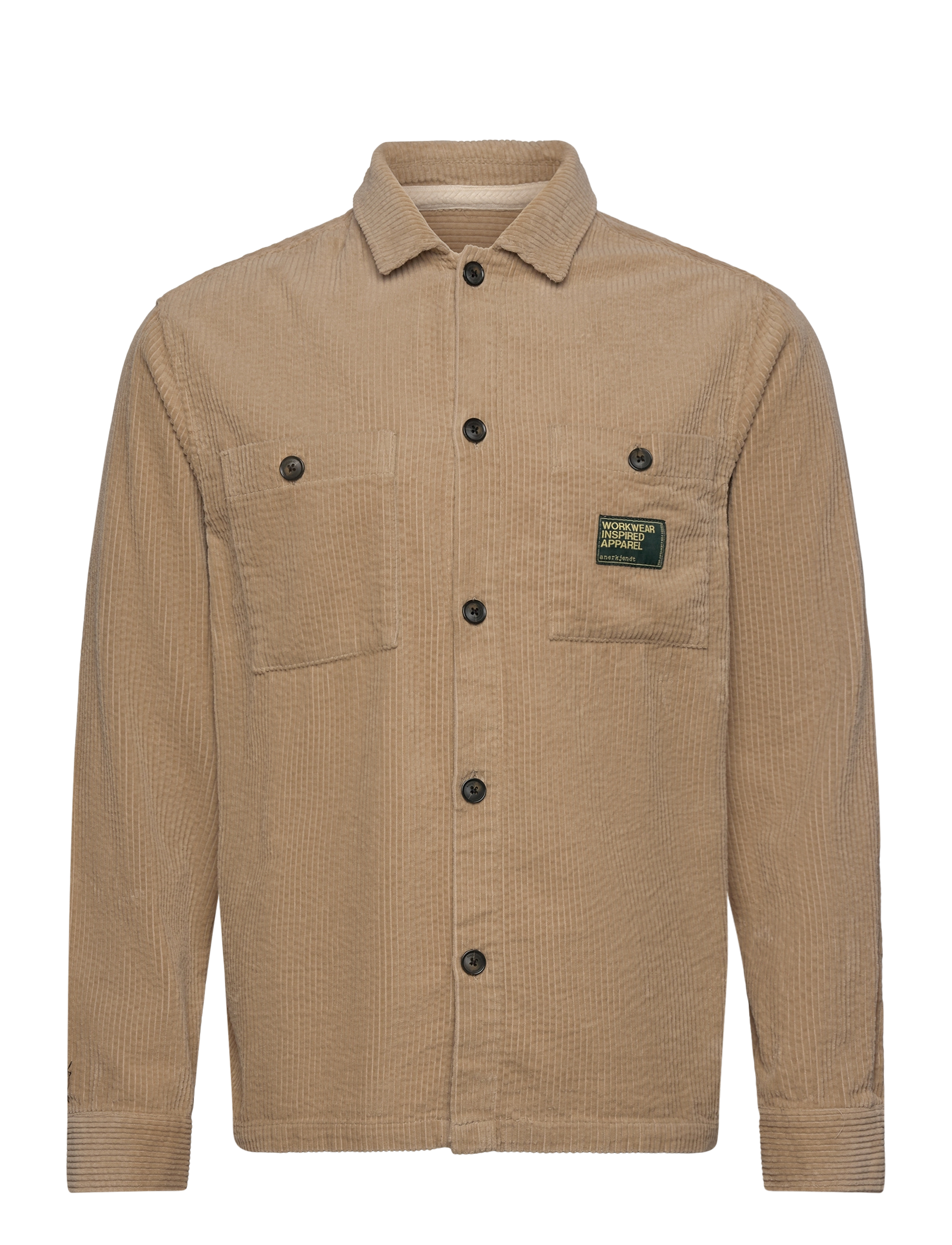 Anerkjendt AKTHEO CORD L/S OVERSHIRT - Tøj - FEATHER GRAY / beige