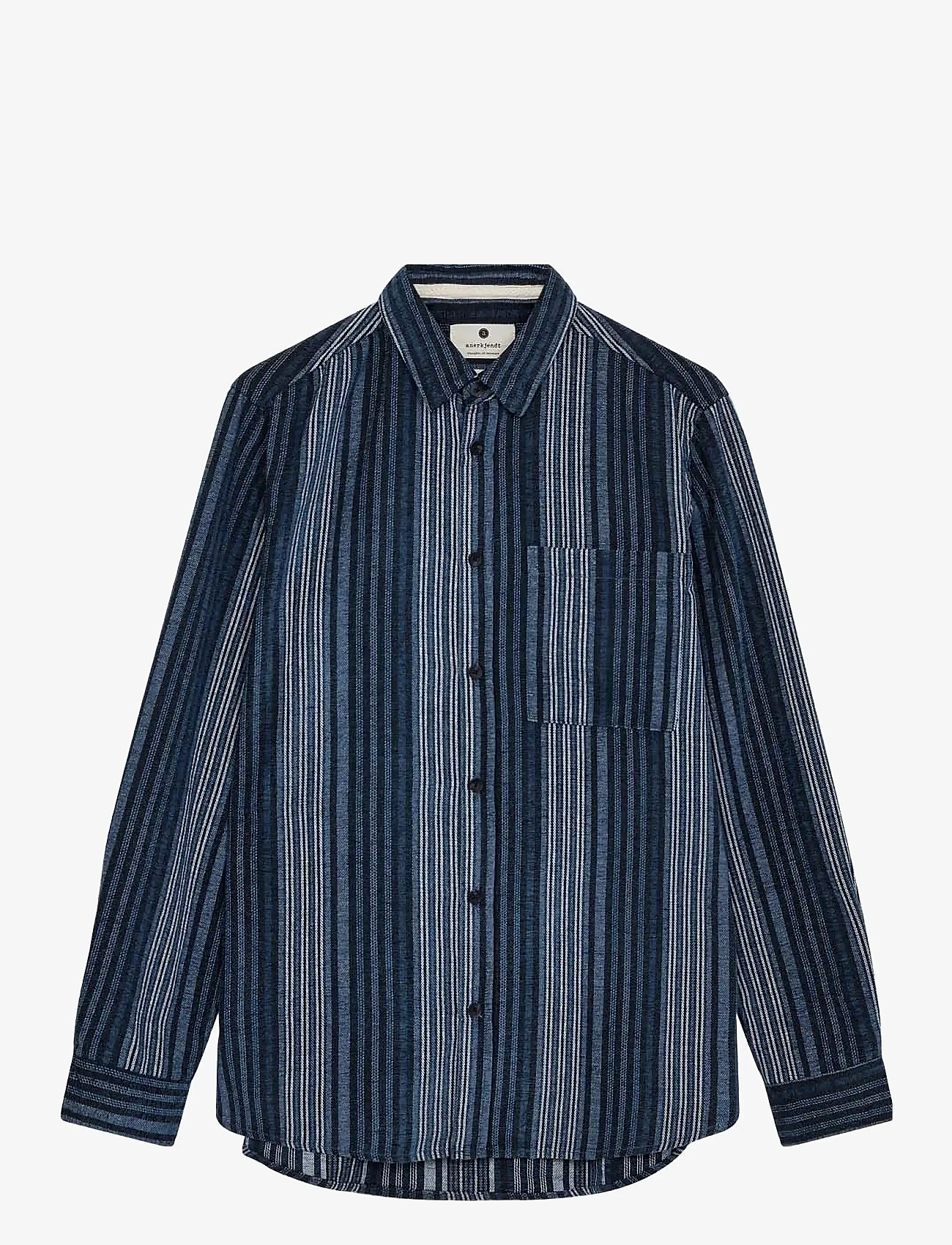 Anerkjendt - AKLEIF BRUSHED STRIPE - mænd - sky captain - 0