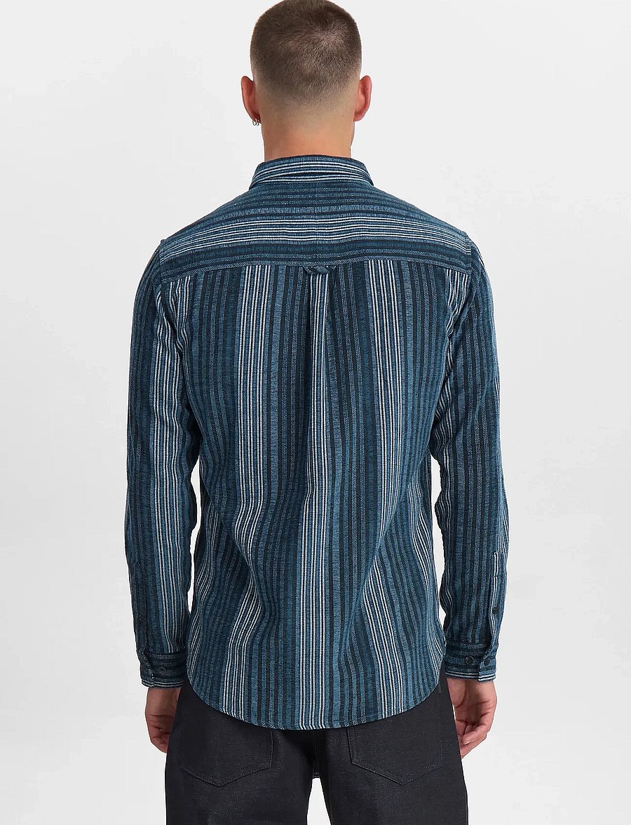 Anerkjendt - AKLEIF BRUSHED STRIPE - koszule w paski i prążki - sky captain - 4