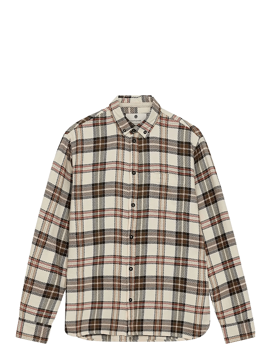 Anerkjendt - AKLEIF TWILL CHECK SHIRT - checkered shirts - tofu - 0