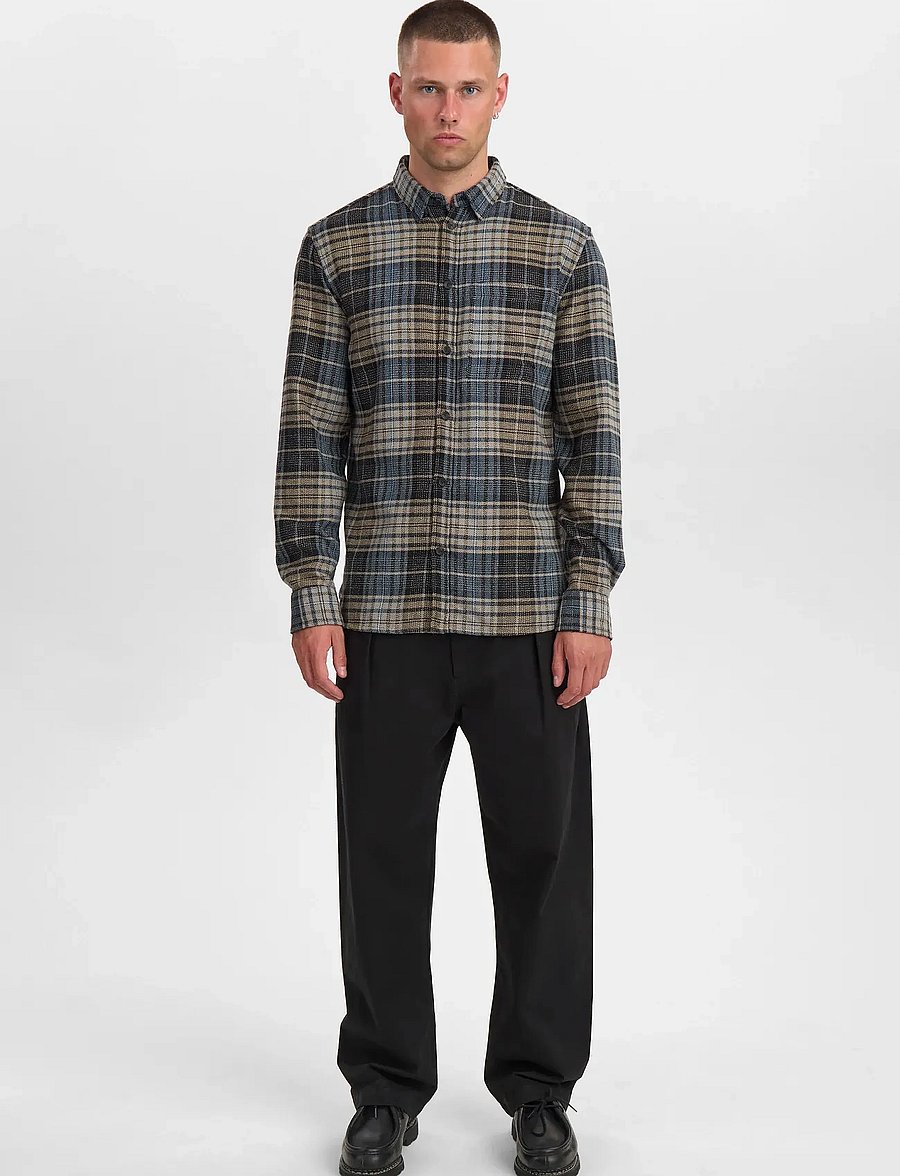 Anerkjendt - AKKONRAD STRUCTURE SHIRT - checkered shirts - blue indigo - 3