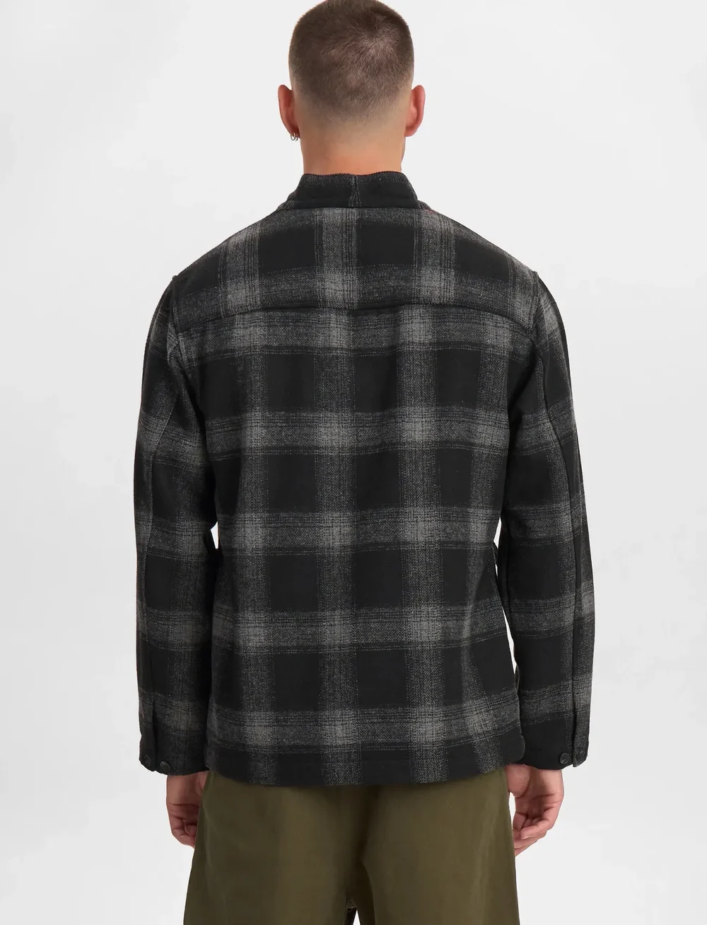 Anerkjendt - AKJESPER WOOL CHECK KIMONO - kollektioner - caviar - 4