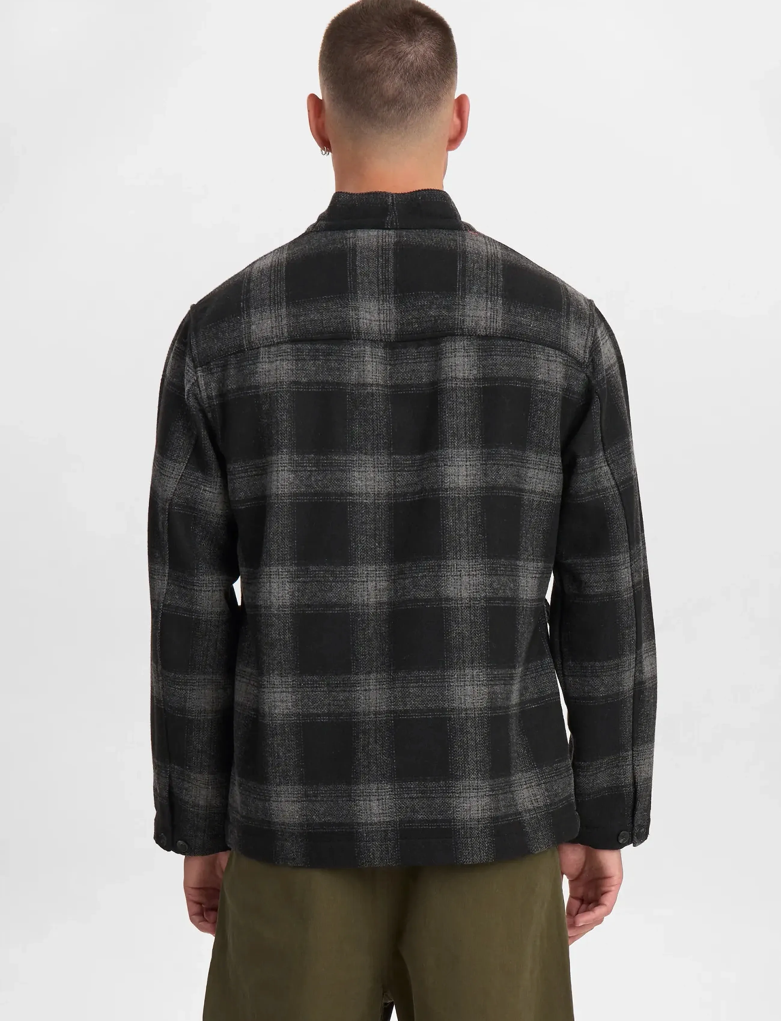 Anerkjendt - AKJESPER WOOL CHECK KIMONO - mallistot - caviar - 4