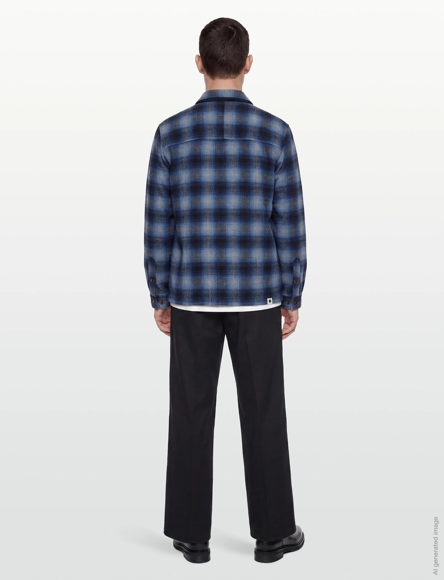 Anerkjendt - AKHANKY WOOL OS - Überhemden - sky captain - 4