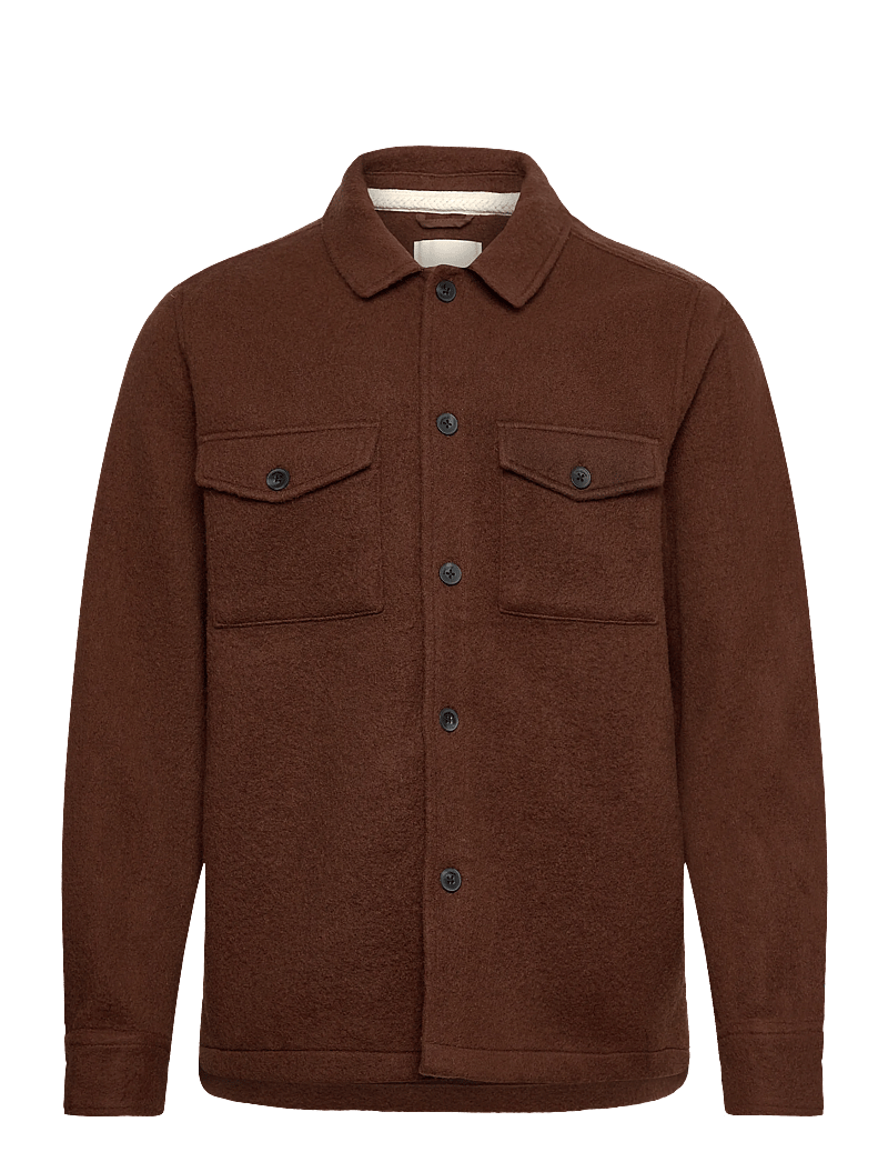 Anerkjendt - AKOSCAR BOILED WOOL OVERSHIRT - kollektioner - carafe - 0