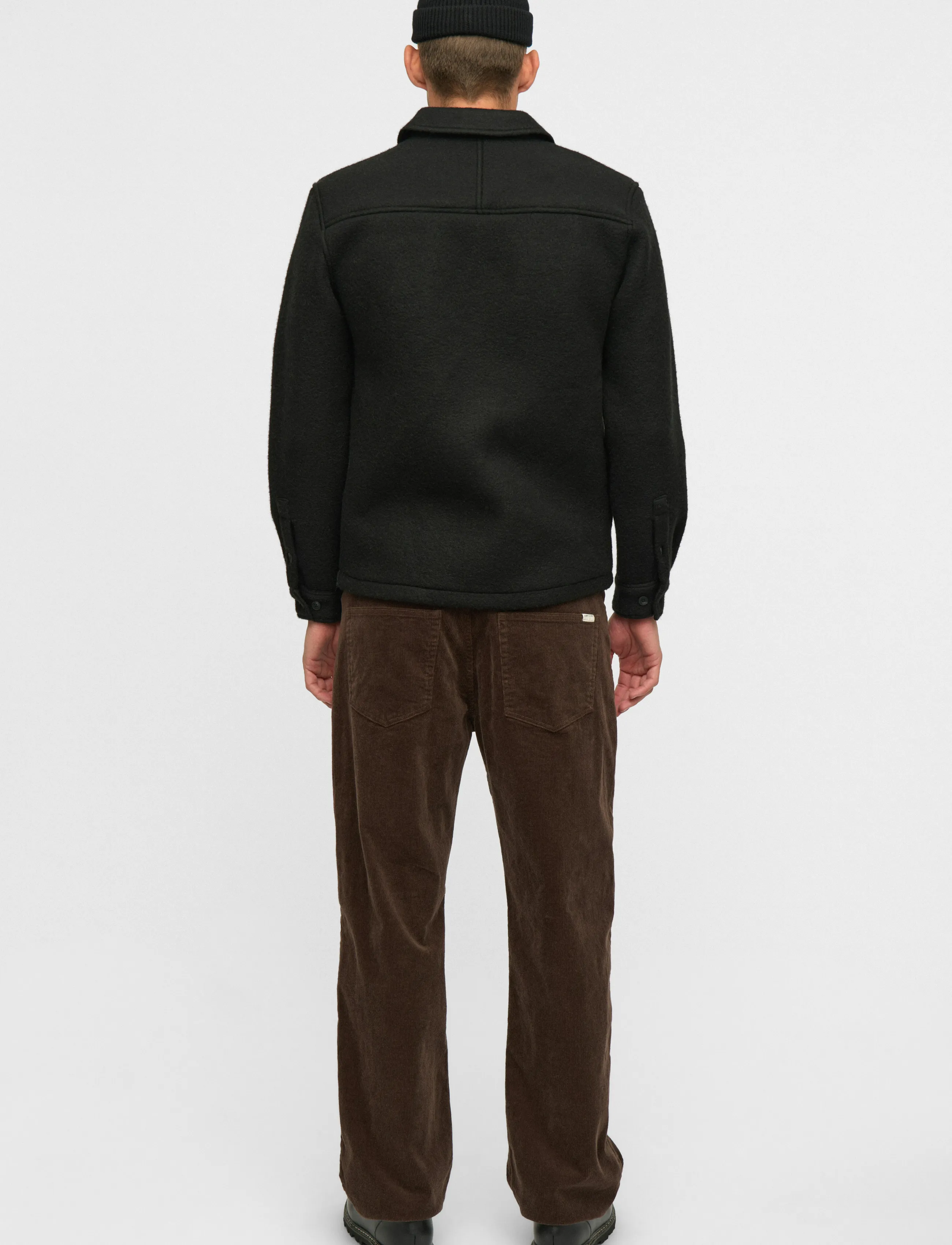Anerkjendt - AKOSCAR BOILED WOOL OVERSHIRT - overshirts - caviar - 5