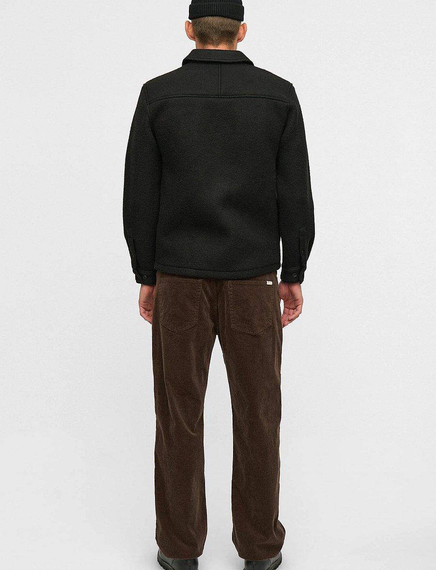 Anerkjendt - AKOSCAR BOILED WOOL OVERSHIRT - overshirts - caviar - 5