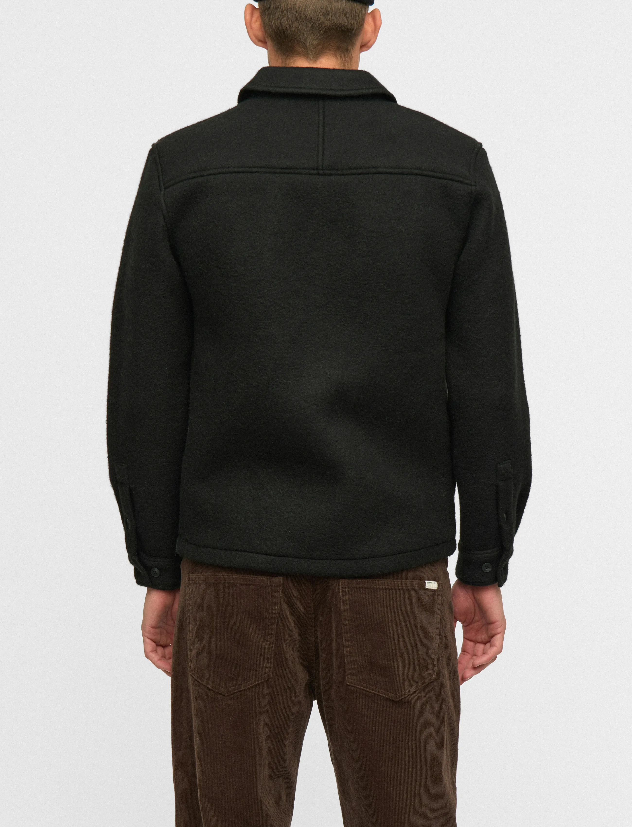 Anerkjendt - AKOSCAR BOILED WOOL OVERSHIRT - overshirts - caviar - 3