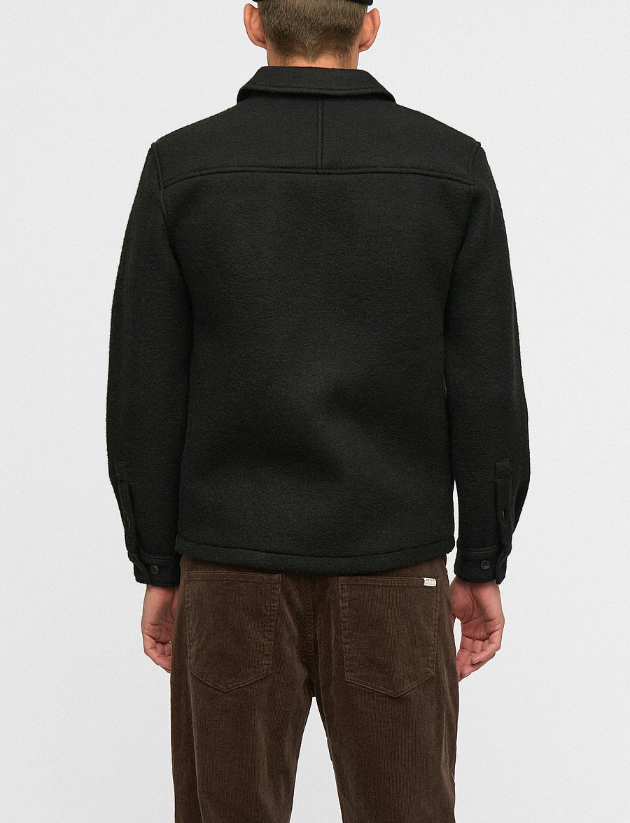 Anerkjendt - AKOSCAR BOILED WOOL OVERSHIRT - overshirts - caviar - 3