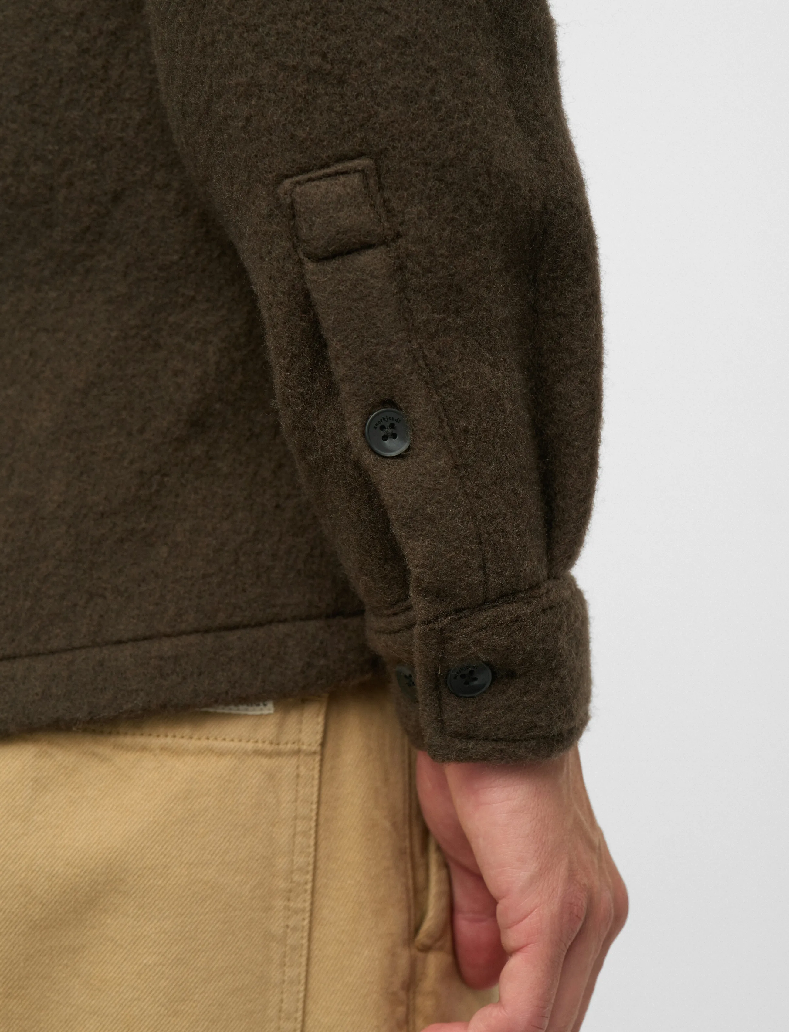 Anerkjendt - AKOSCAR BOILED WOOL OVERSHIRT - overshirts - delicioso - 4