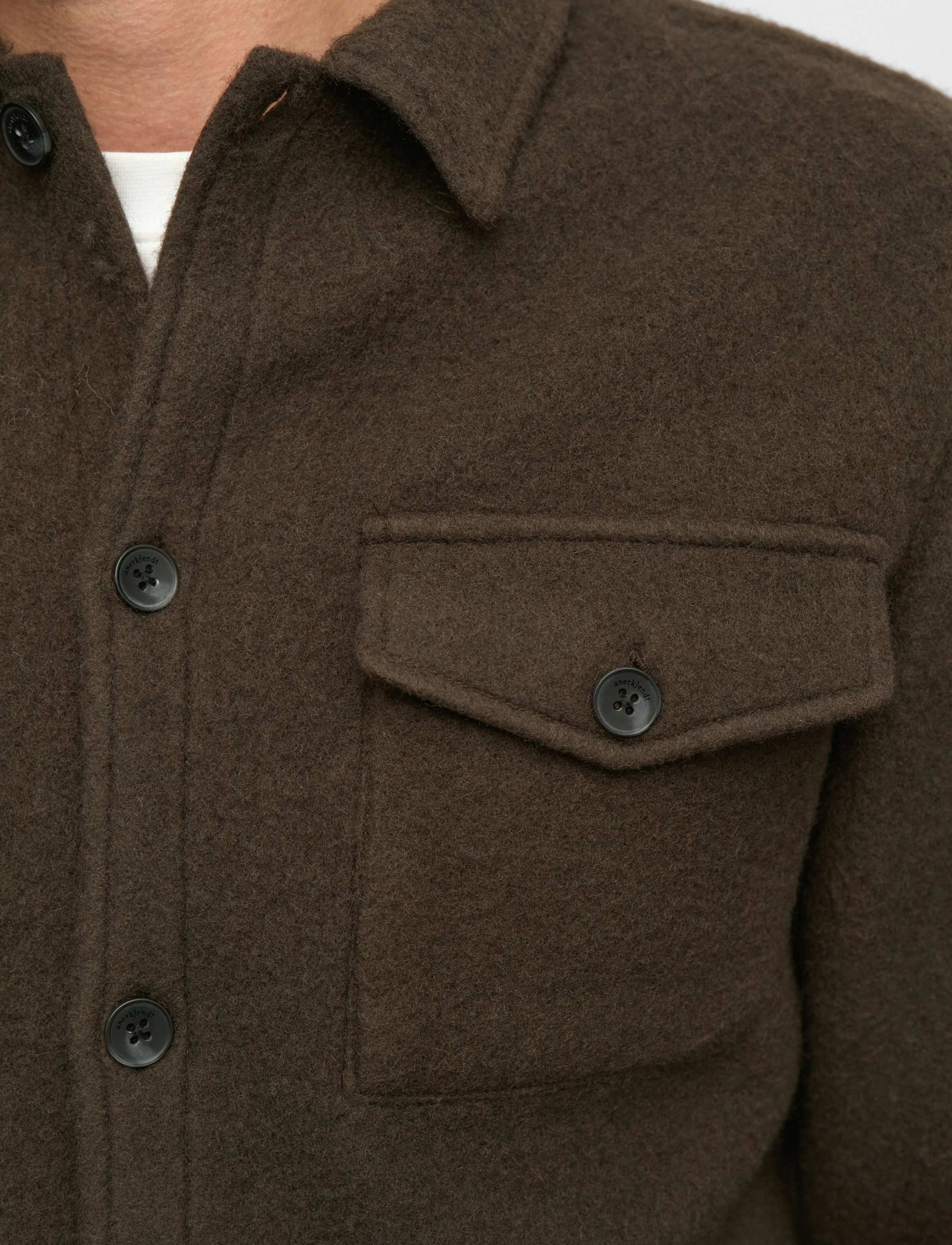 Anerkjendt - AKOSCAR BOILED WOOL OVERSHIRT - overshirts - delicioso - 5
