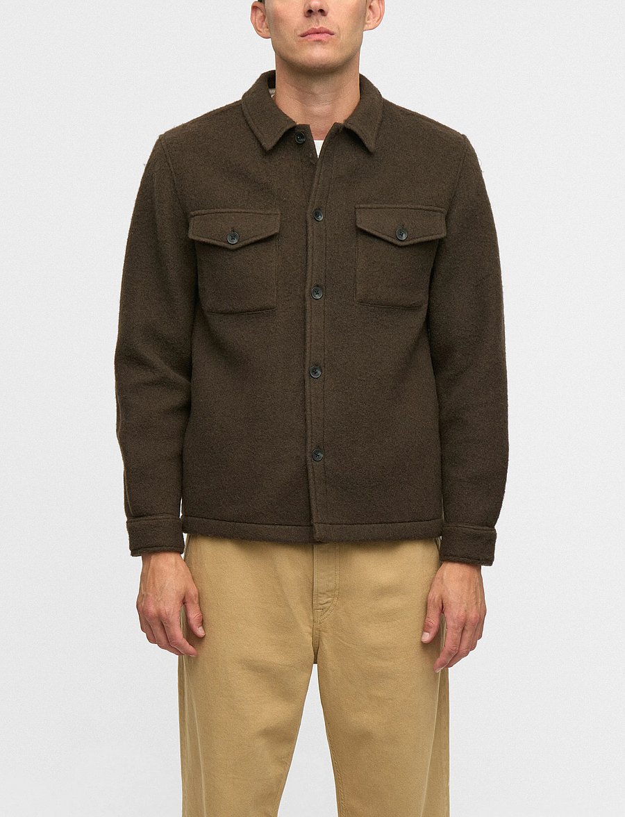Anerkjendt - AKOSCAR BOILED WOOL OVERSHIRT - Überhemden - delicioso - 0
