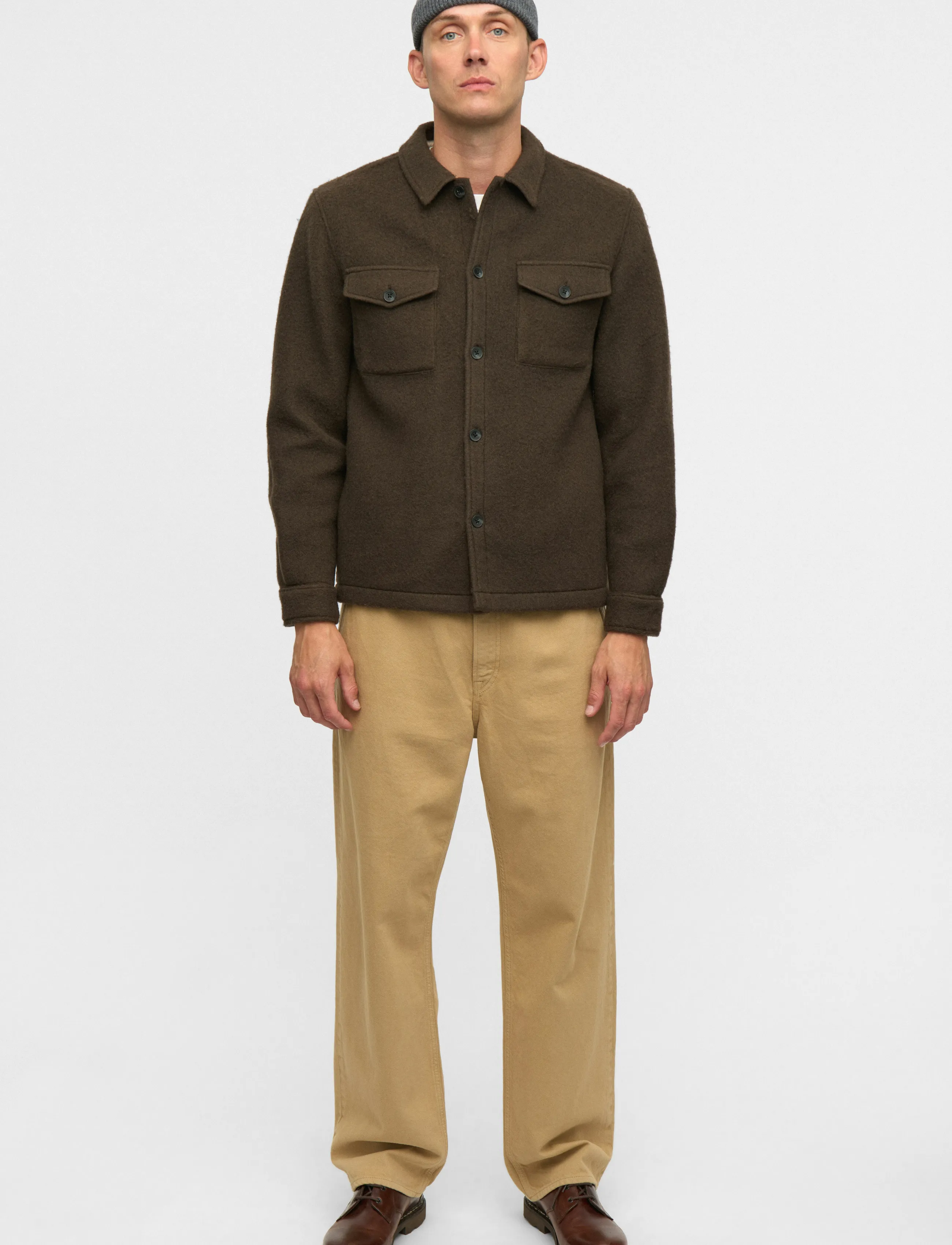 Anerkjendt Akoscar Boiled Wool Overshirt overshirts herr – bild 5