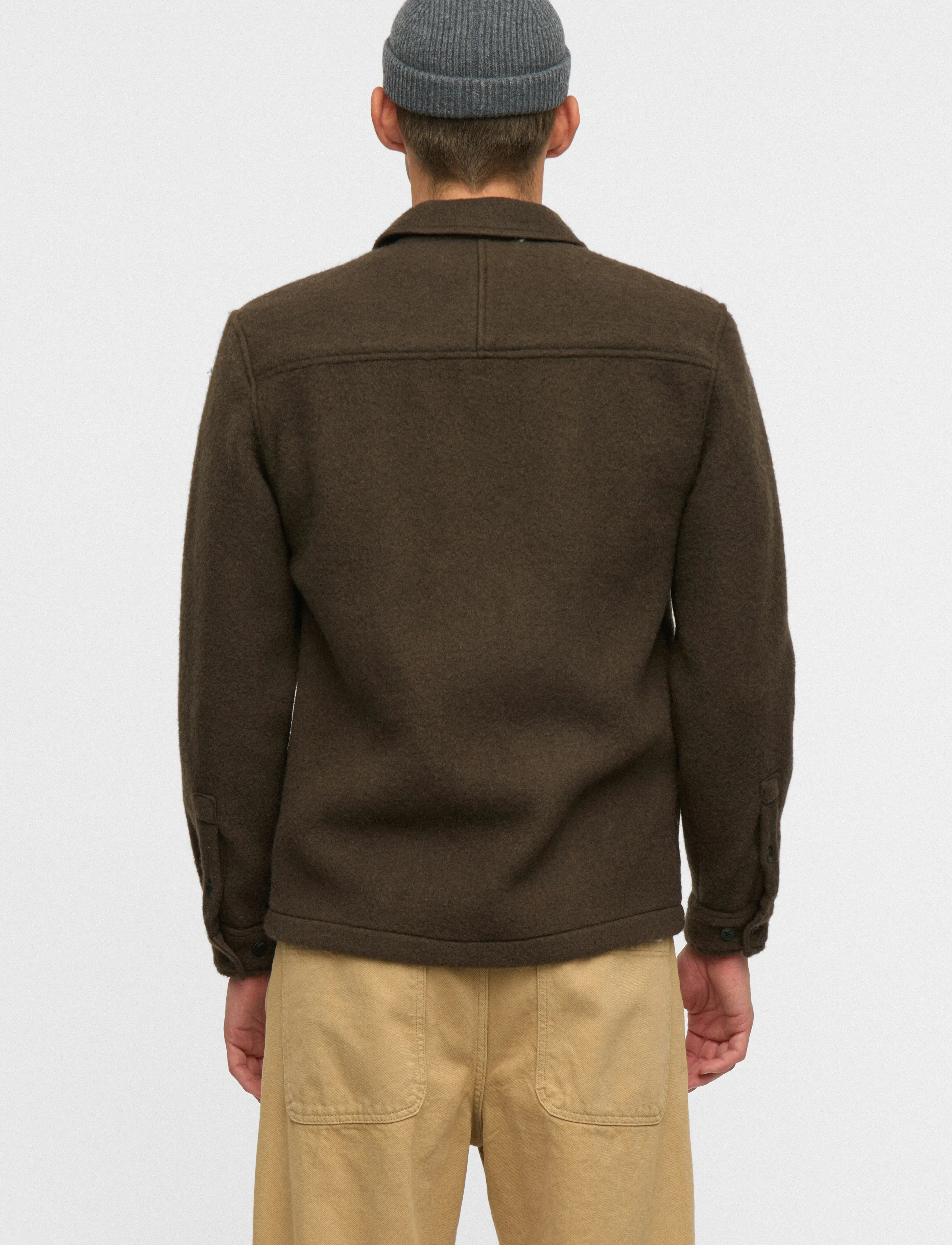 Anerkjendt AKOSCAR BOILED WOOL OVERSHIRT - Streetstyle - DELICIOSO / brown
