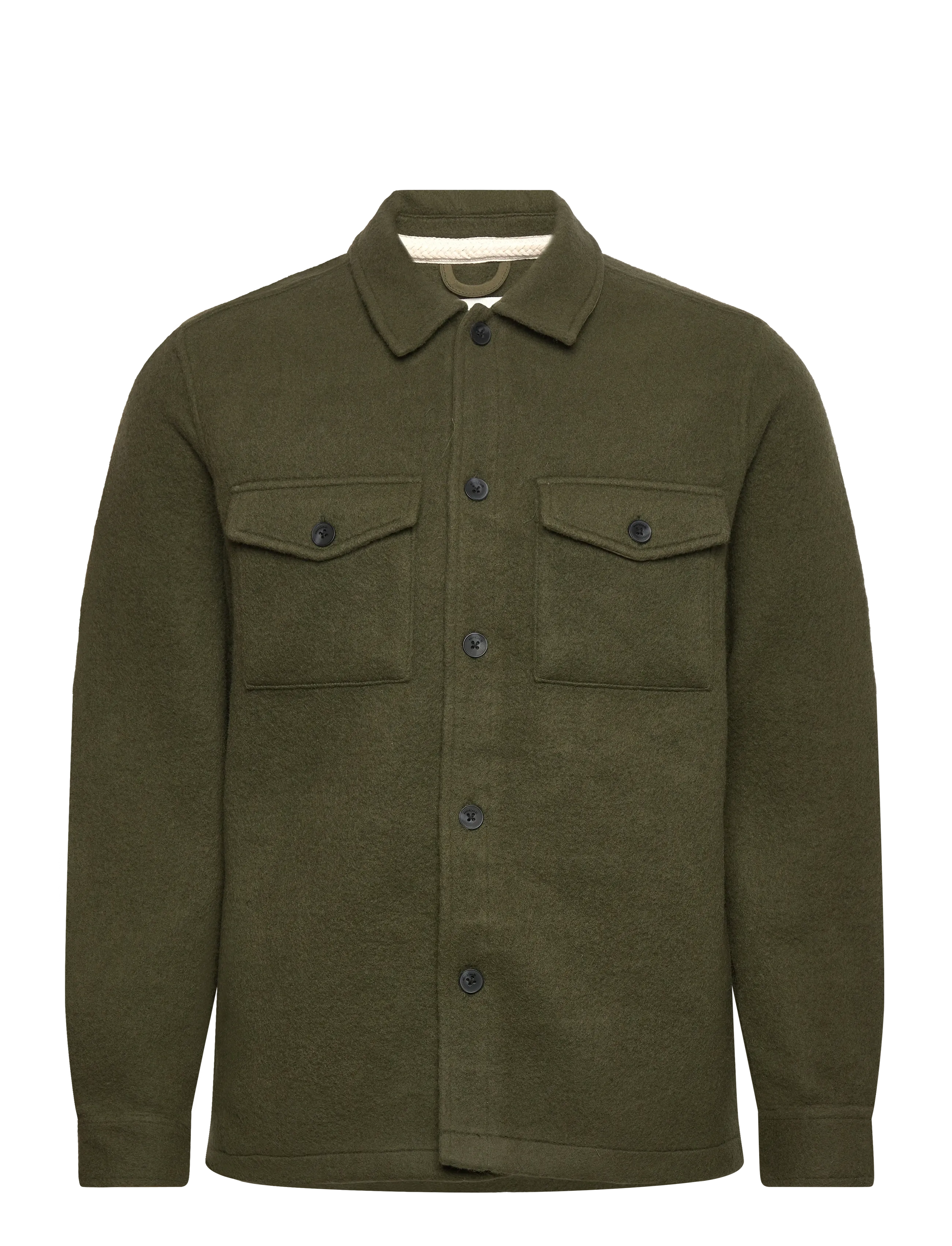 ANERKJENDT Akoscar Boiled Wolle Overshirt Grün - M - Herren
