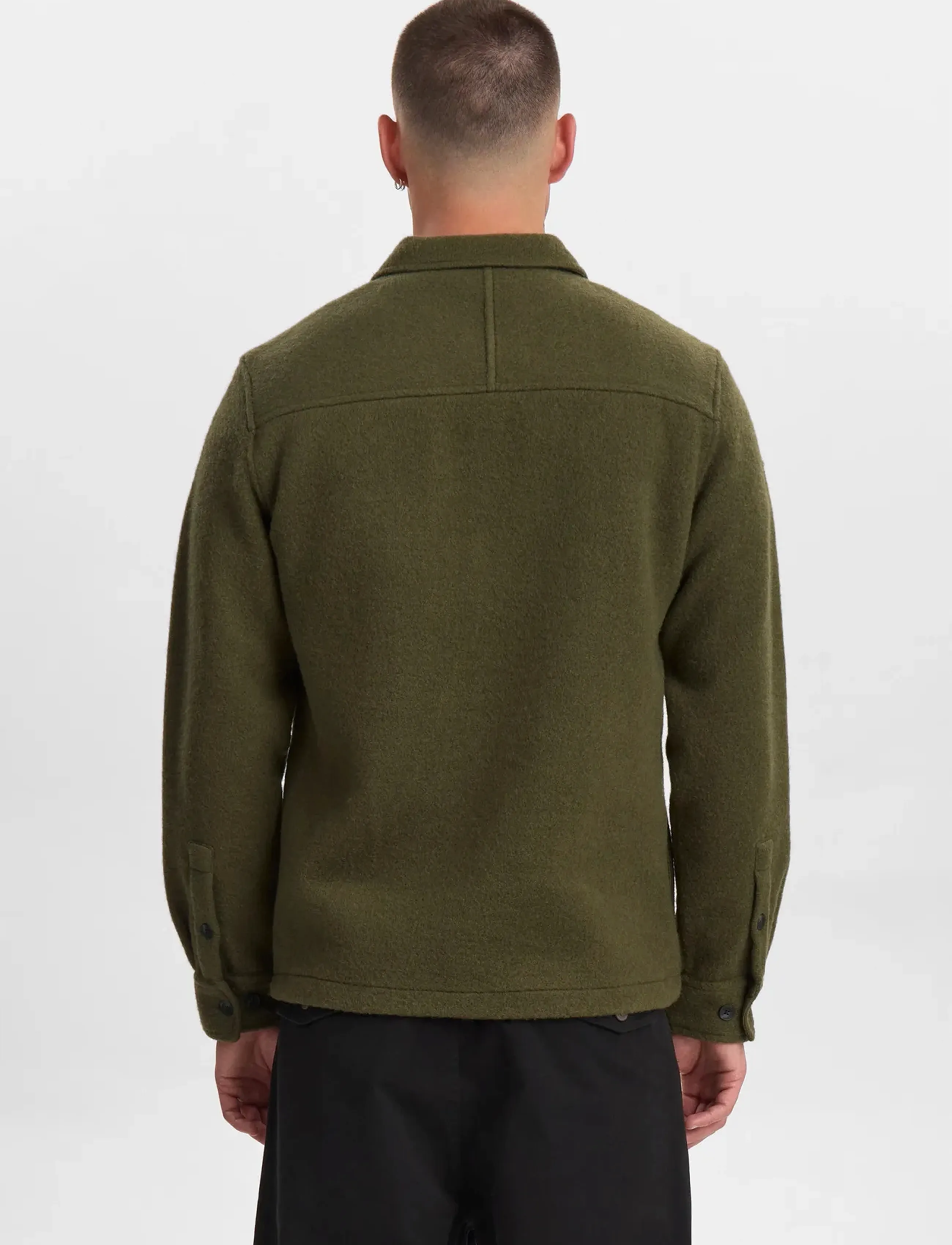 Anerkjendt - AKOSCAR BOILED WOOL OVERSHIRT - kollektsioonid - forest night - 4