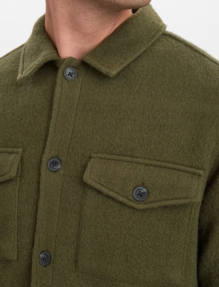 Anerkjendt - AKOSCAR BOILED WOOL OVERSHIRT - kollektionen - forest night - 5