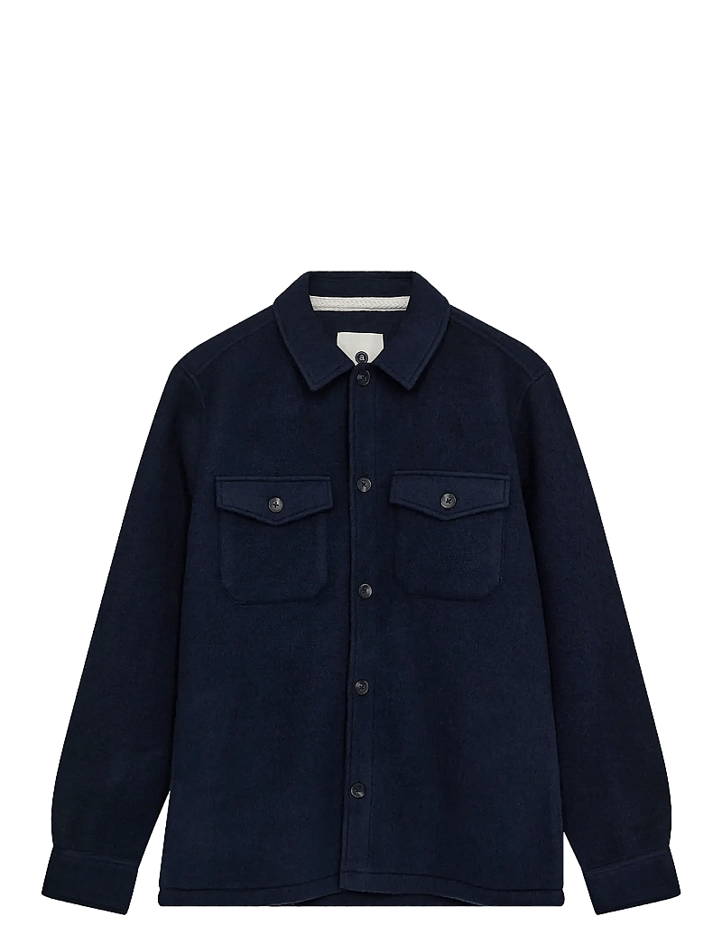 Anerkjendt - AKOSCAR BOILED WOOL OVERSHIRT - kollektioner - sky captain - 1