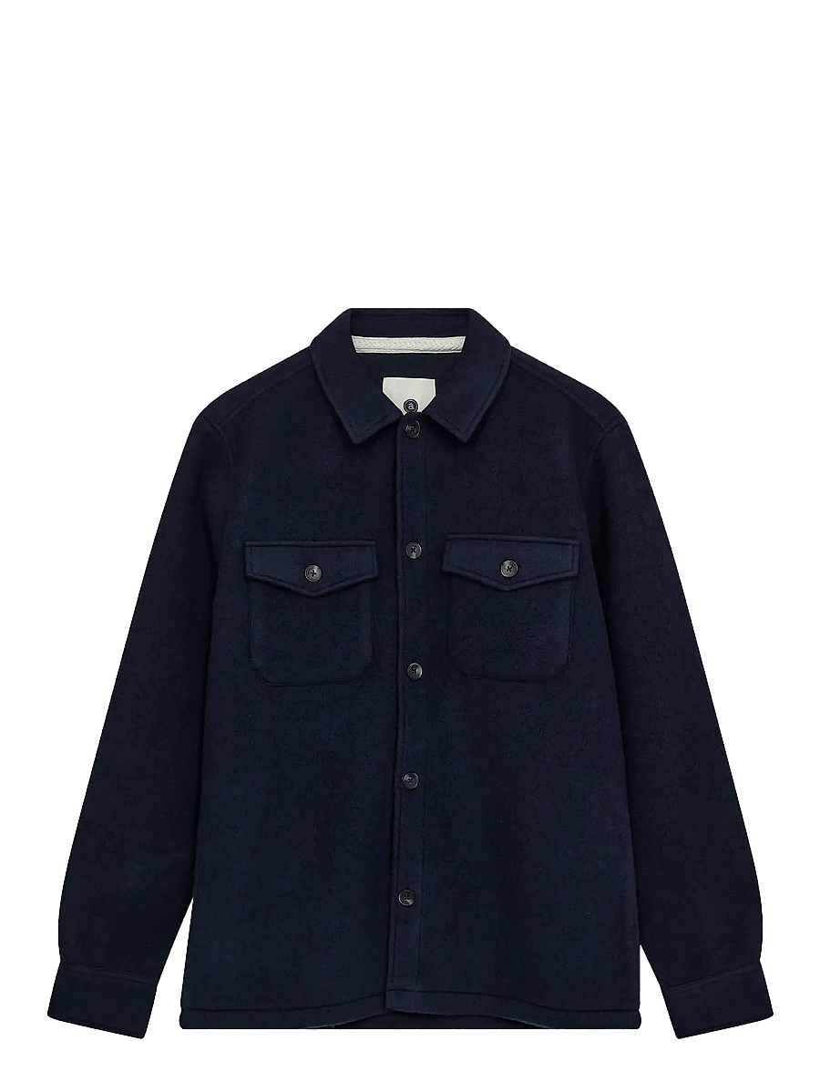 Anerkjendt - AKOSCAR BOILED WOOL OVERSHIRT - collecties - sky captain - 1