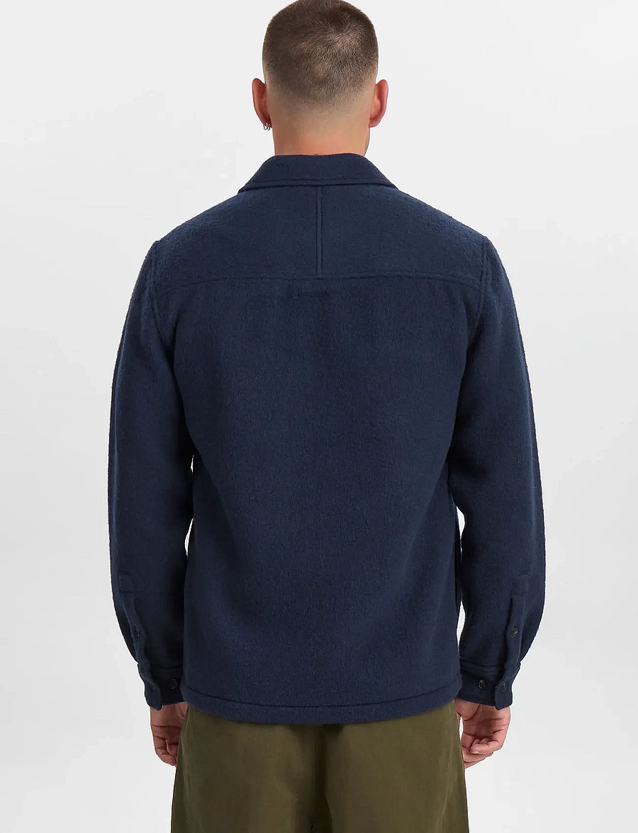 Anerkjendt - AKOSCAR BOILED WOOL OVERSHIRT - collecties - sky captain - 4