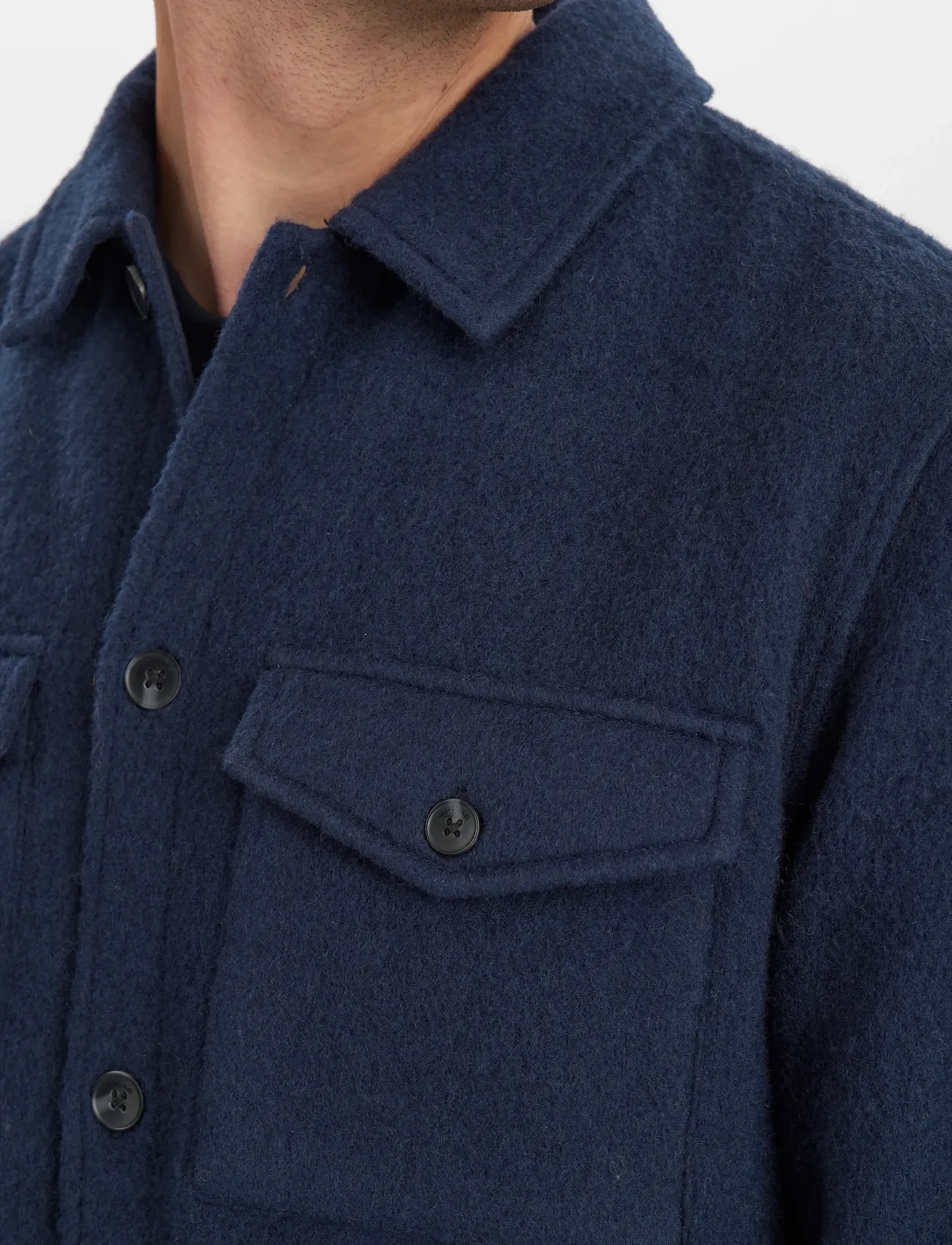 Anerkjendt - AKOSCAR BOILED WOOL OVERSHIRT - kollektioner - sky captain - 5