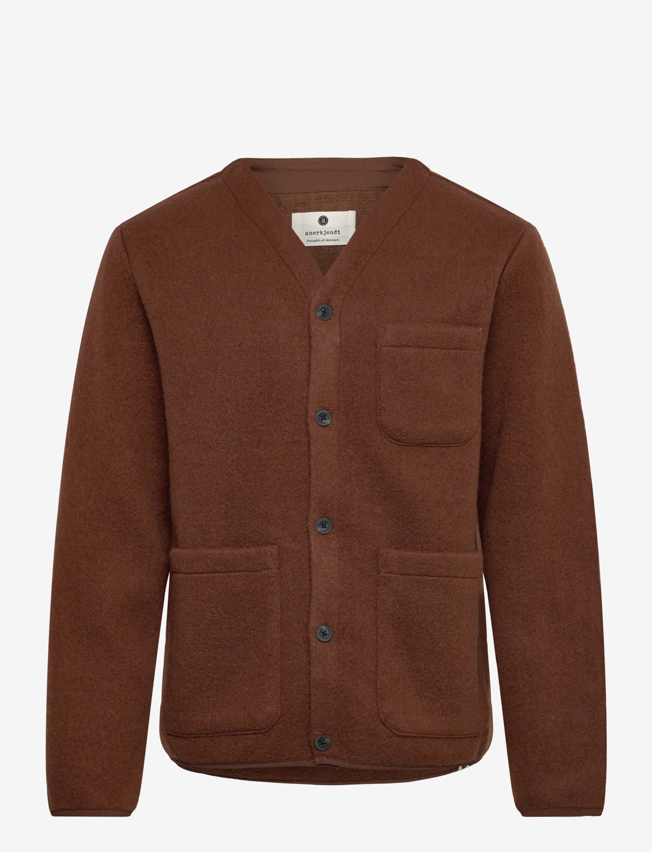 Anerkjendt - AKSIGURD BOILED WOOL OVERSHIRT - herbstliche kleidung - carafe - 0