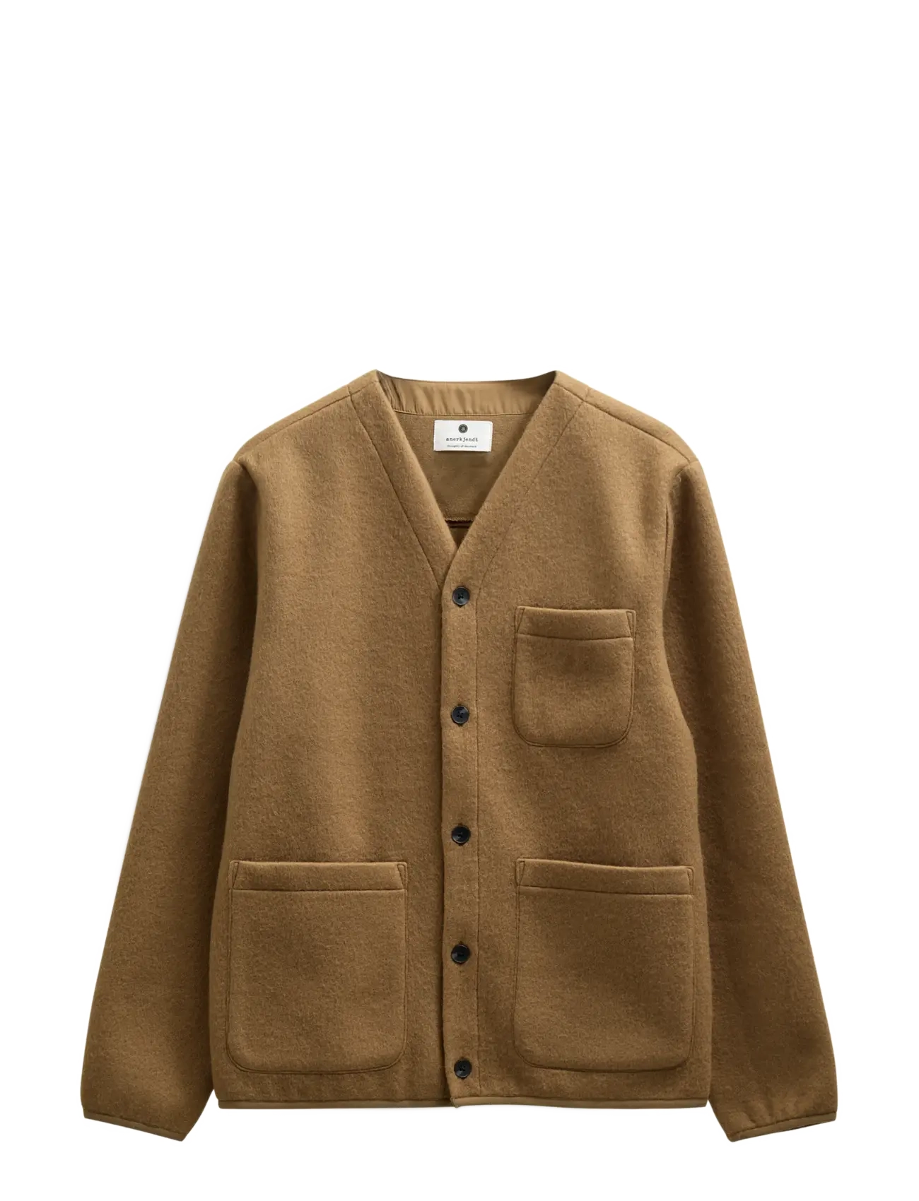 Anerkjendt AKSIGURD BOILED WOOL OVERSHIRT - Overshirts - ERMINE / brown