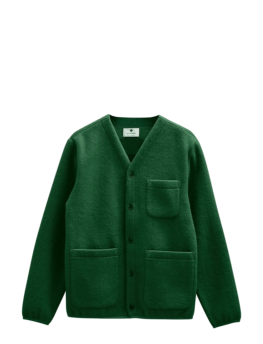 Anerkjendt - AKSIGURD BOILED WOOL OVERSHIRT - overshirts - hunter green - 1