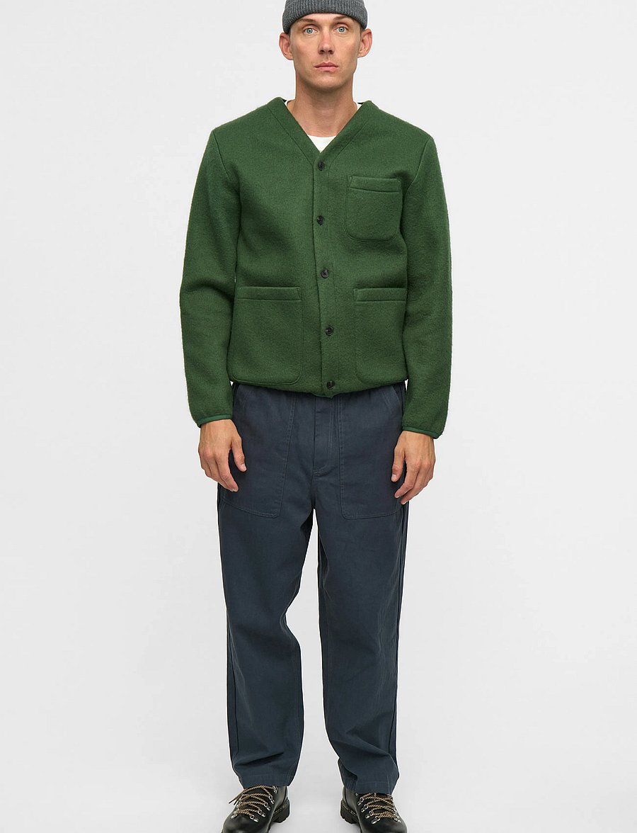 Anerkjendt - AKSIGURD BOILED WOOL OVERSHIRT - overshirts - hunter green - 0