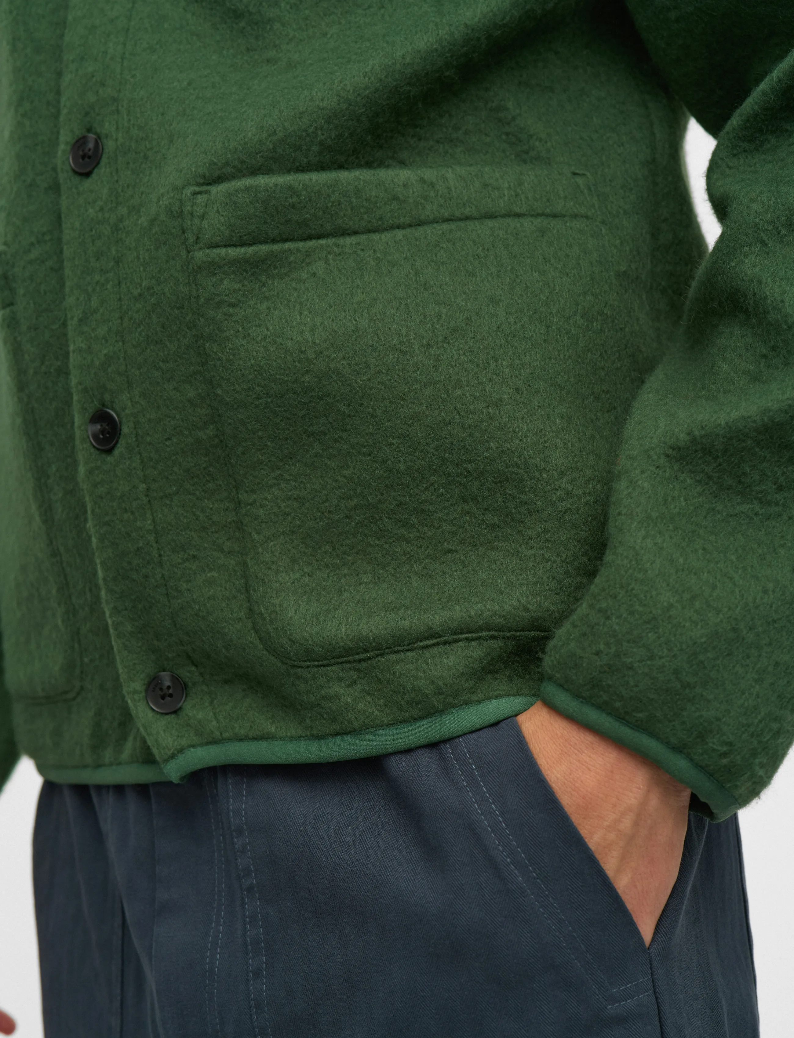 Anerkjendt - AKSIGURD BOILED WOOL OVERSHIRT - overshirts - hunter green - 3