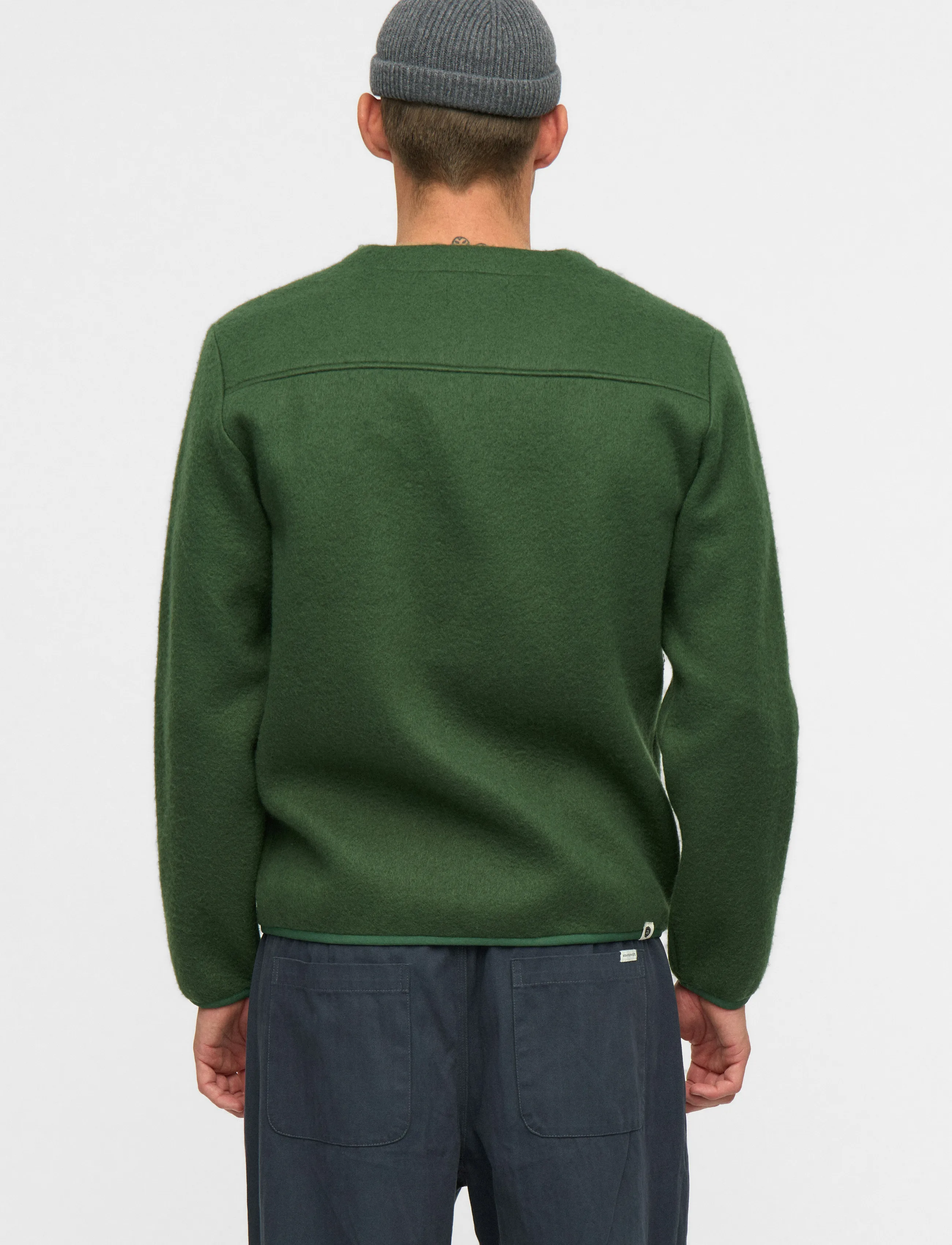 Anerkjendt AKSIGURD BOILED WOOL OVERSHIRT - Clothing - HUNTER GREEN / green