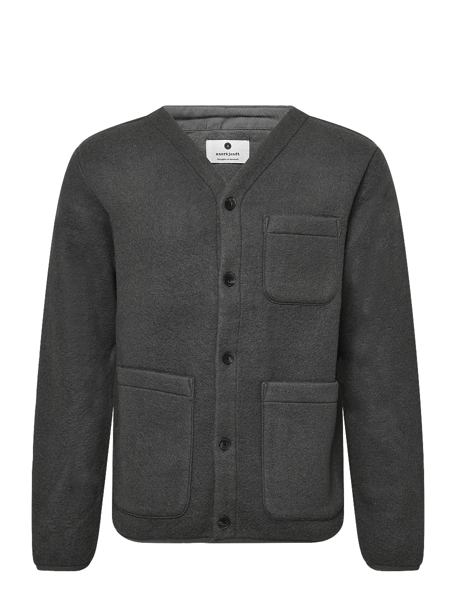 Anerkjendt - AKSIGURD BOILED WOOL OVERSHIRT - Überhemden - magnet - 0