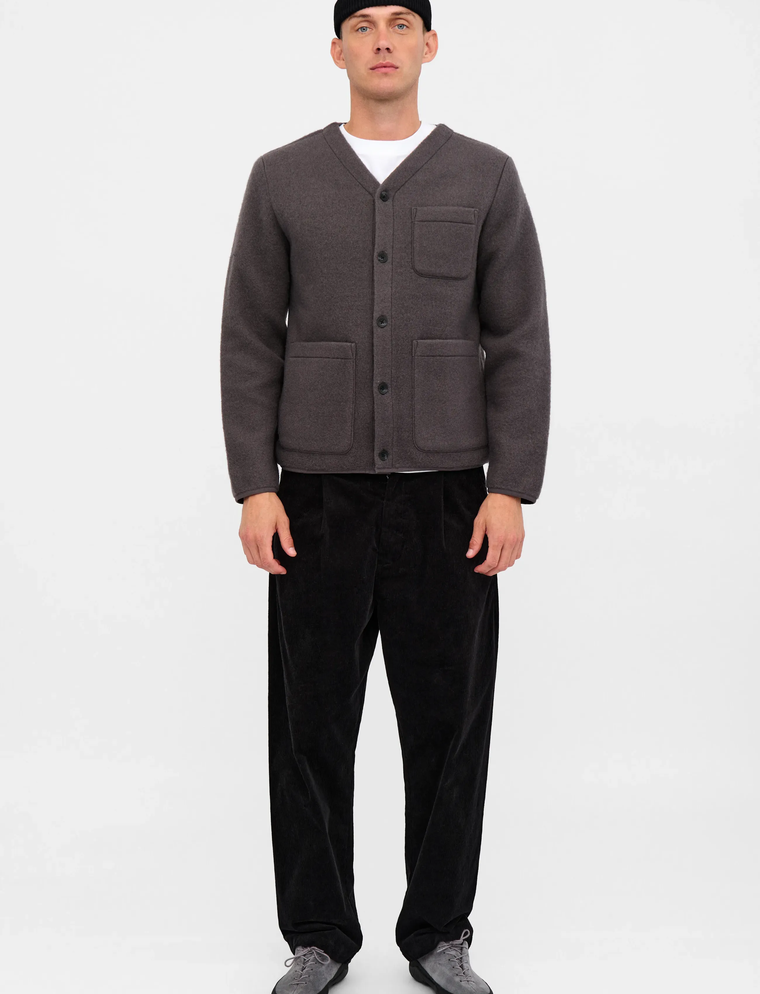 Anerkjendt - AKSIGURD BOILED WOOL OVERSHIRT - overshirts - magnet - 3